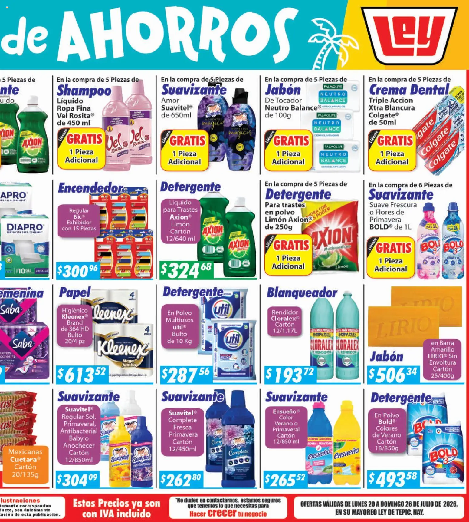 Nuevas ofertas de Casa Ley válidas en toda la República Mexicana desde el 20/07/2026. ¡Encuentra las mejores ofertas en Casa Ley folleto Tepic! | Página: 2 | Productos: Limón, Ropa, Barra, Polvo