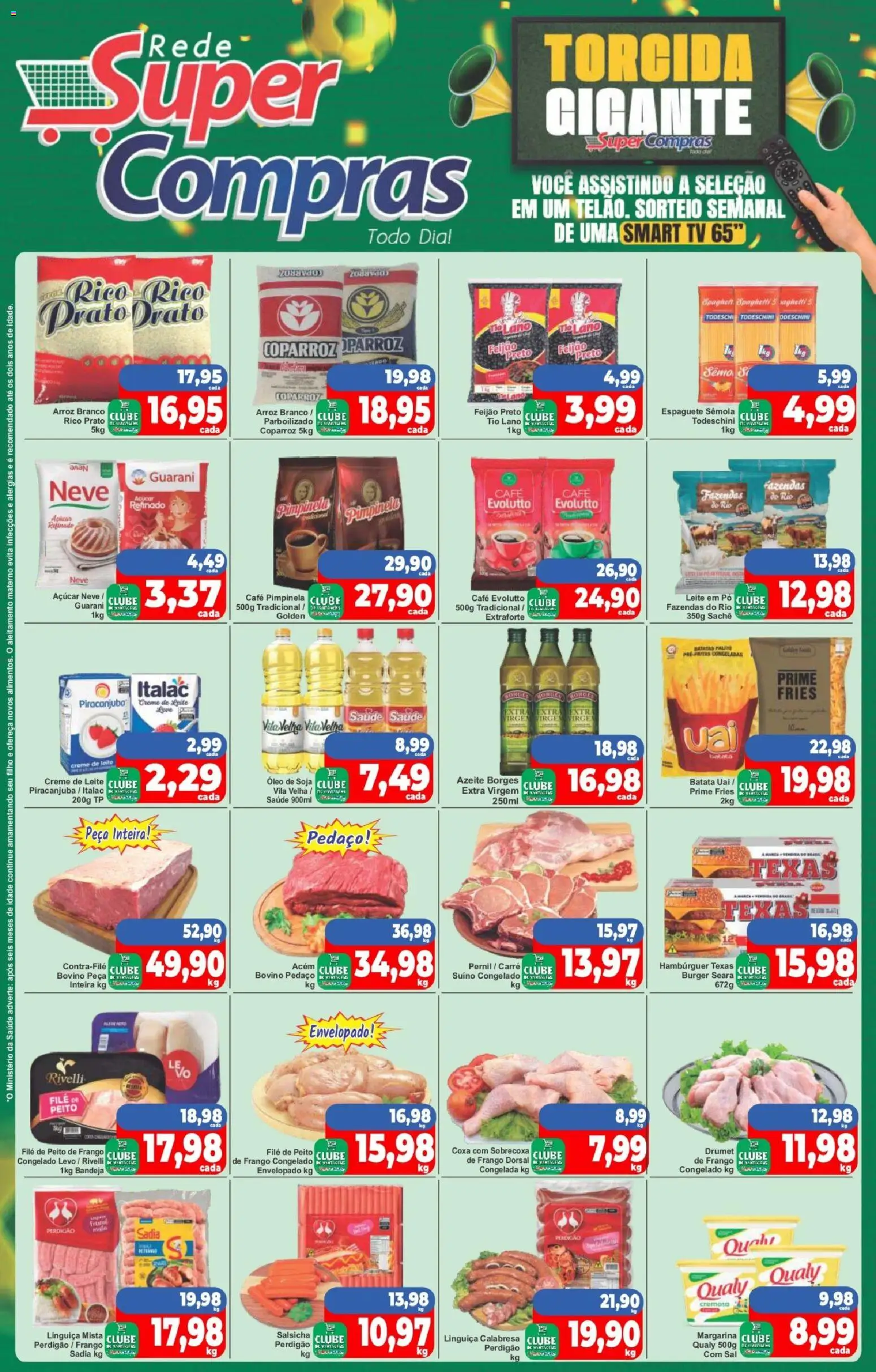 Rede Super Compras Folheto - válido de 18.05.2026 | Página: 1 | Produtos: smart TV, Acém, Café, Soja