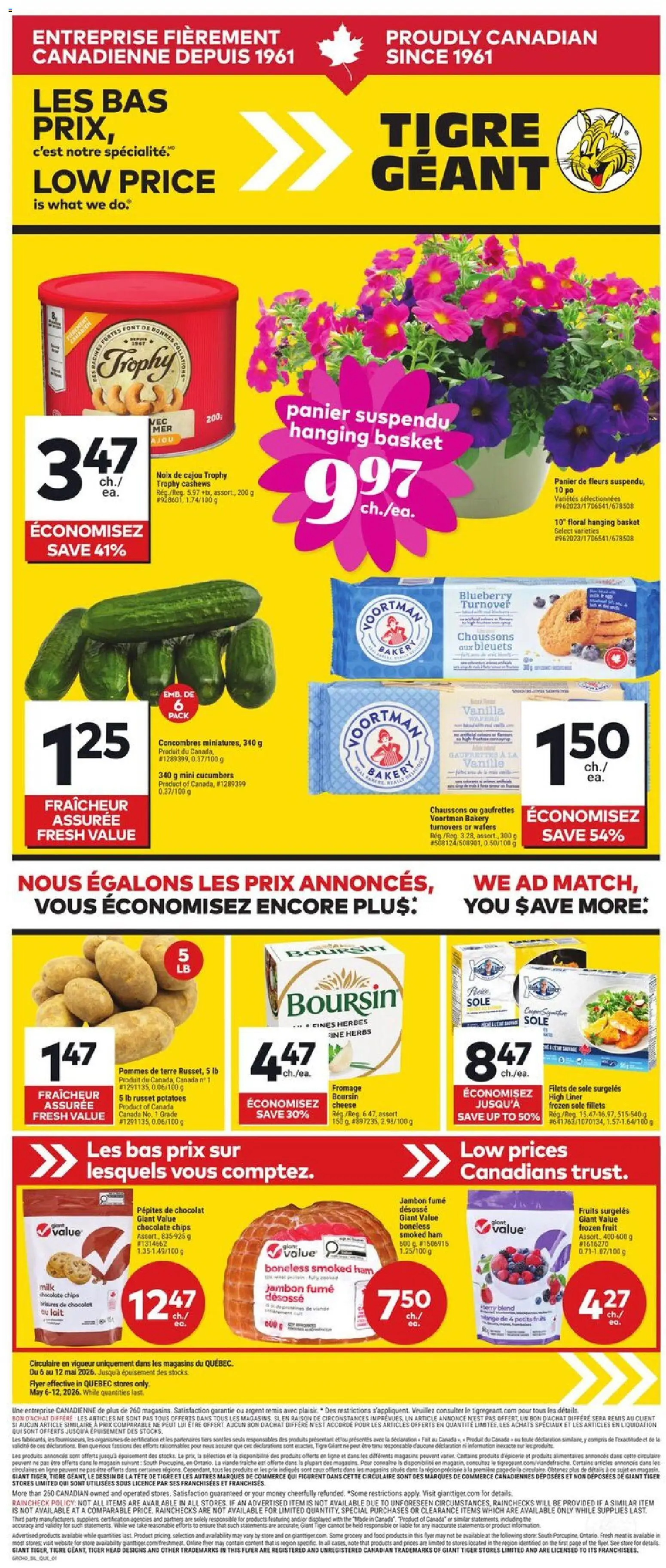 Giant Tiger flyer valid from 06.05.2026 | Page: 1 | Products: Bakery, Cheese, Chocolate, Ham