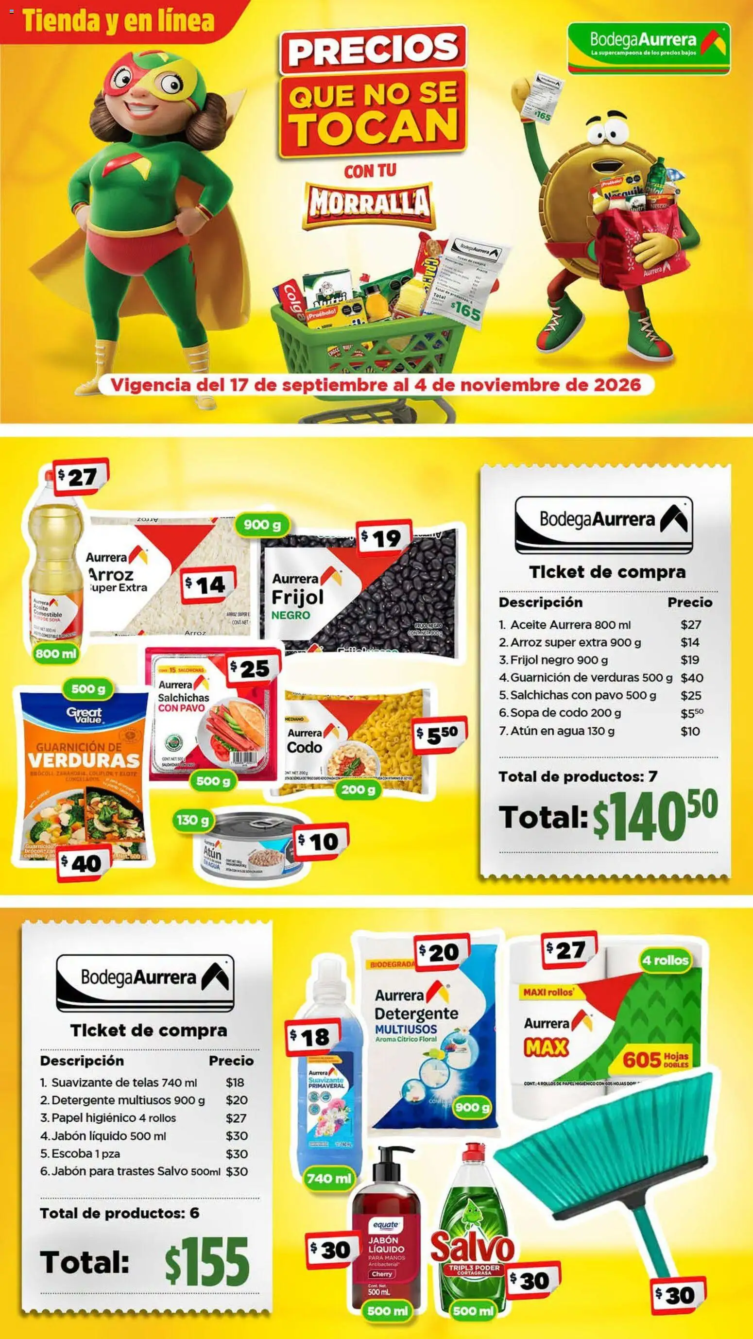 Nuevas ofertas de Bodega Aurrerá válidas en toda la República Mexicana desde el 17/09/2026. ¡Encuentra las mejores ofertas en Bodega Aurrerá folleto Morralla - Precios que no se tocan! | Página: 1