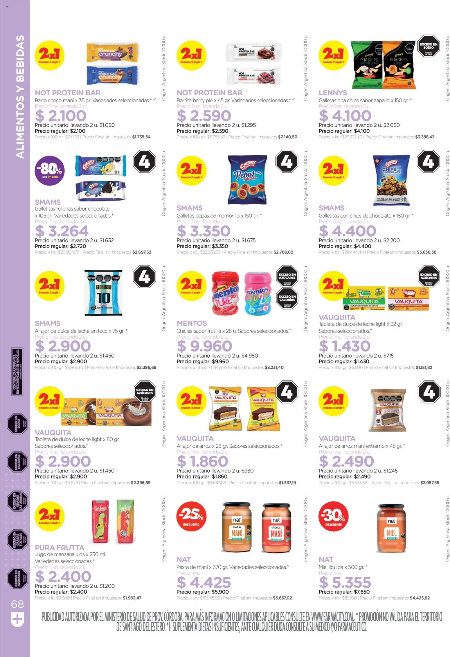 Farmacity catálogo │ válido desde el 30.04.2026 | Página: 68 | Productos: Tableta, Galletitas, Chicles, Dulce de leche