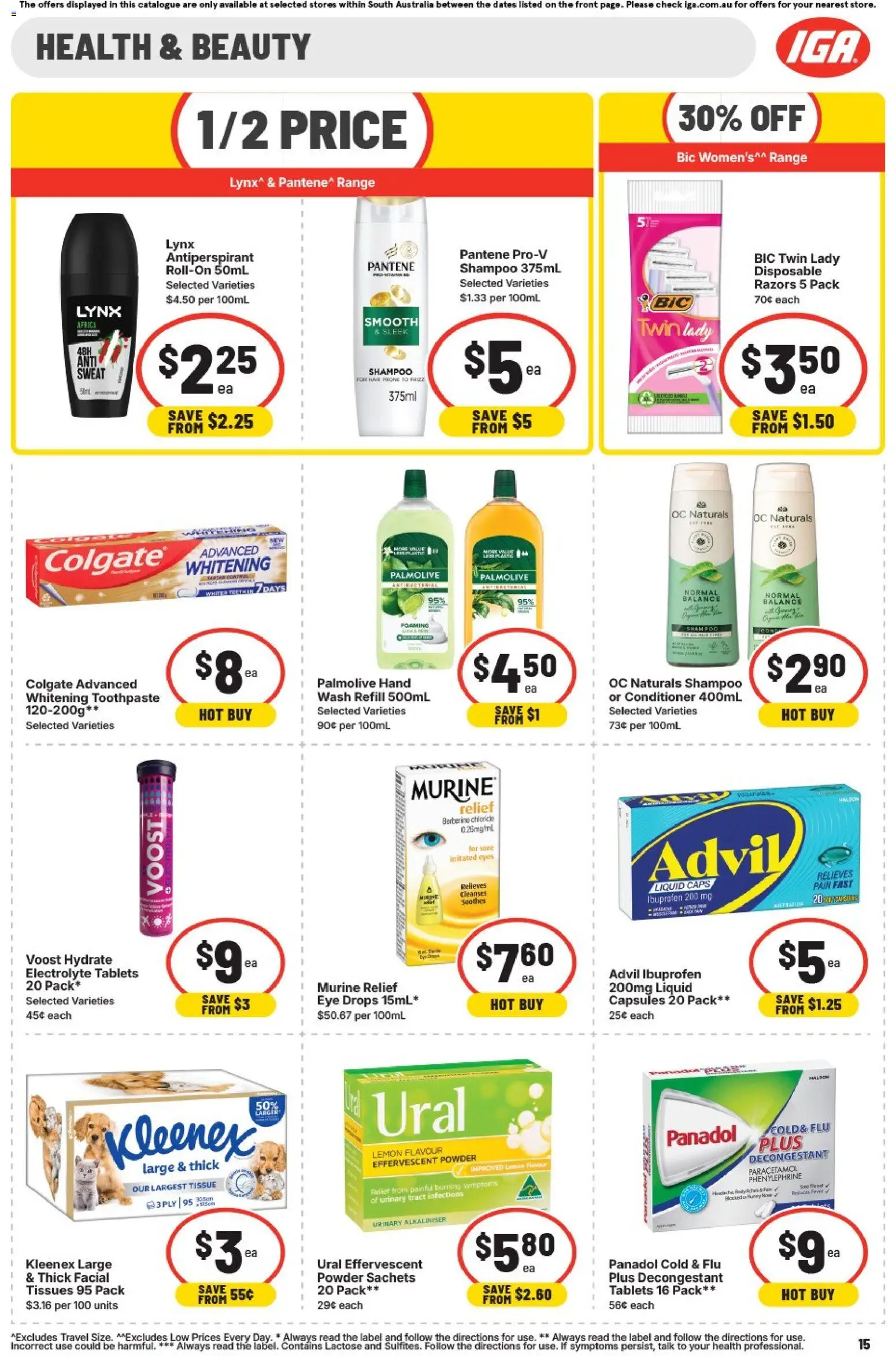 IGA catalogue - valid from 01/07/2026 | Page: 15 | Products: Powder, Conditioner, Antiperspirant, Toothpaste