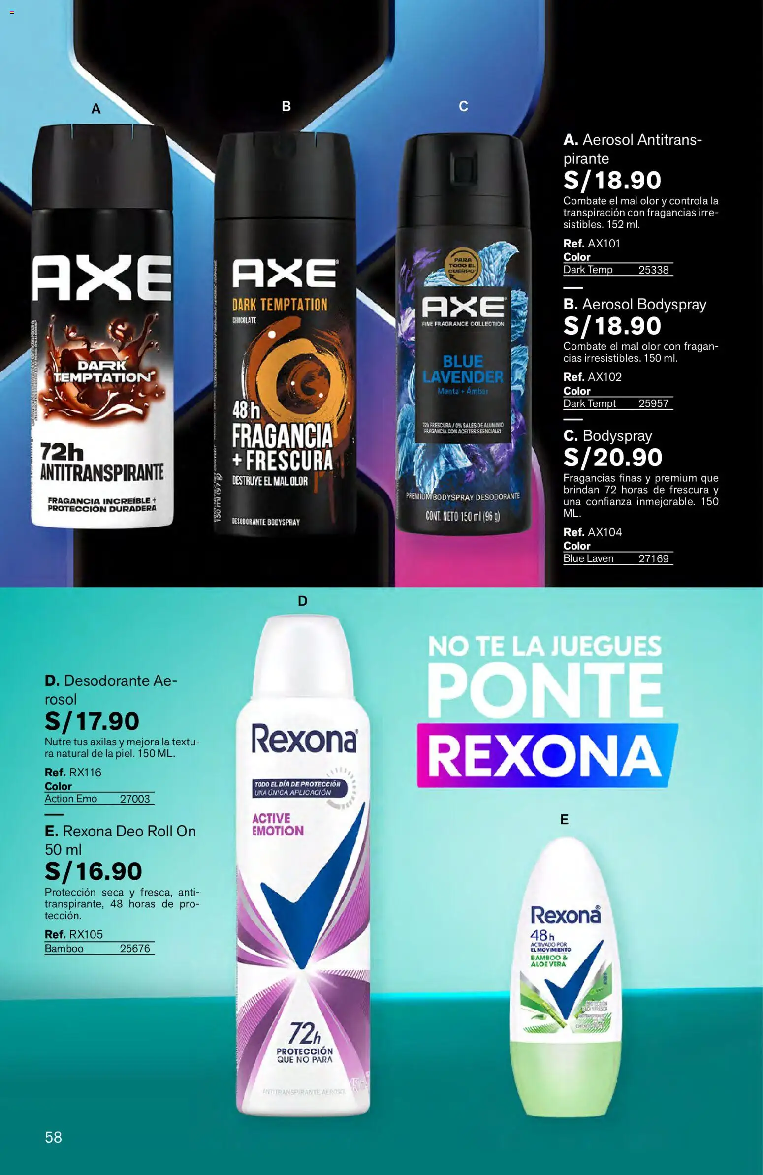 Catálogo Leonisa válido desde 27.04.2026 | Página: 58 | Productos: Desodorante, Antitranspirante, Chocolate, Fragancia