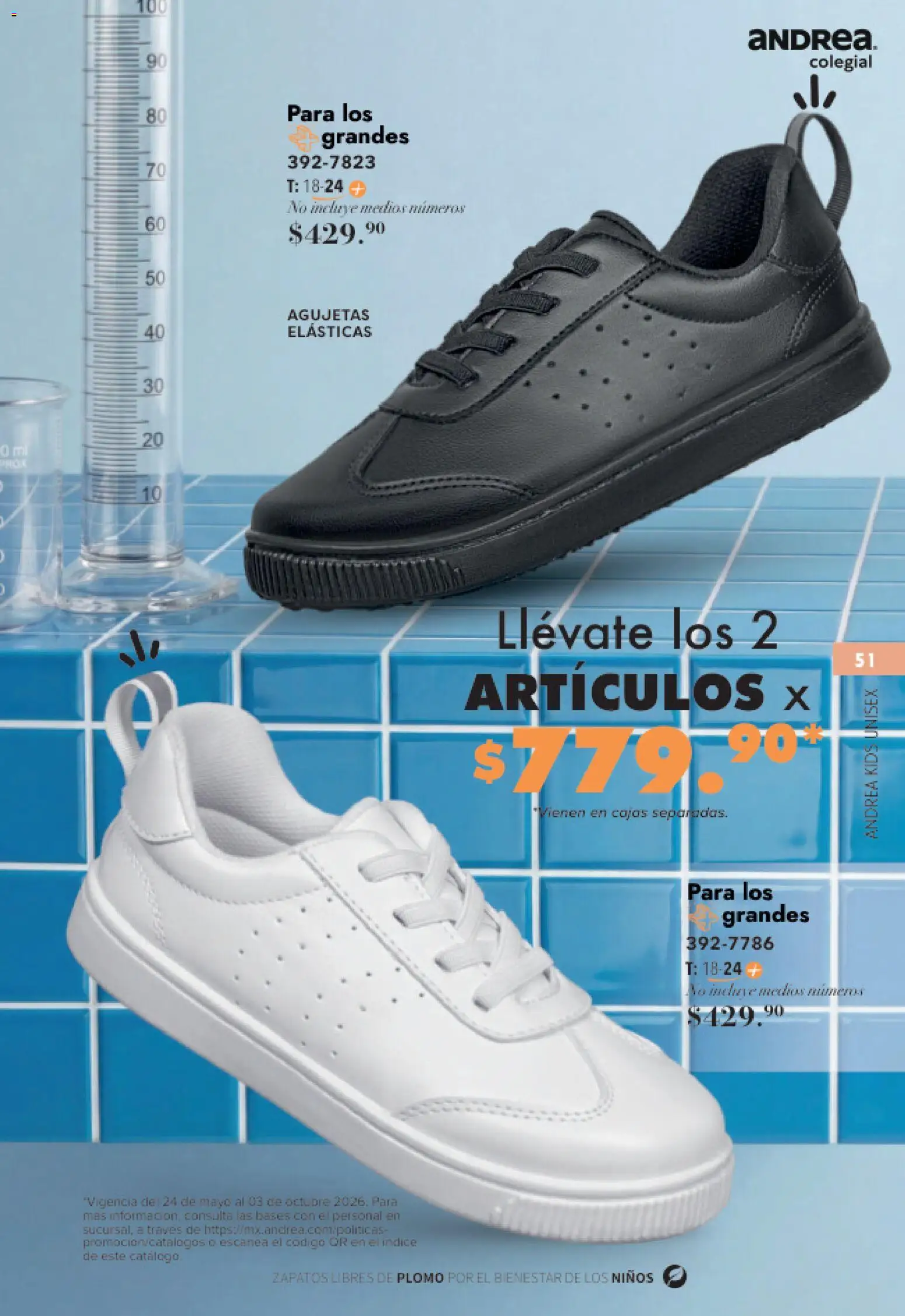 Nuevas ofertas de Andrea válidas en toda la República Mexicana desde el 23/05/2026. ¡Encuentra las mejores ofertas en Andrea catálogo Colegial! | Página: 51 | Productos: Zapatos