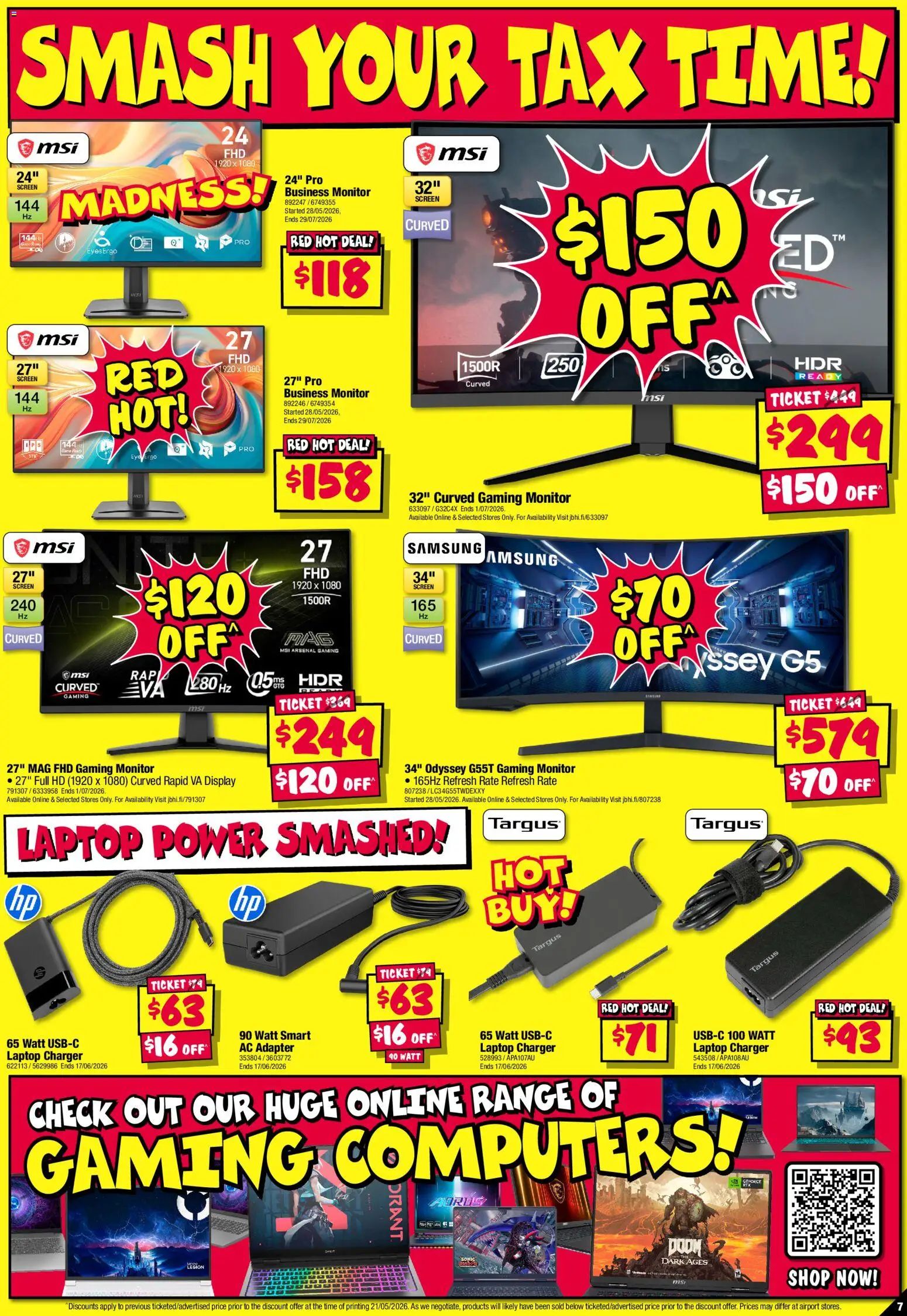 JB Hi-Fi catalogue - valid from 04.06.2026 | Page: 7 | Products: Charger, Monitor, Adapter, Screen