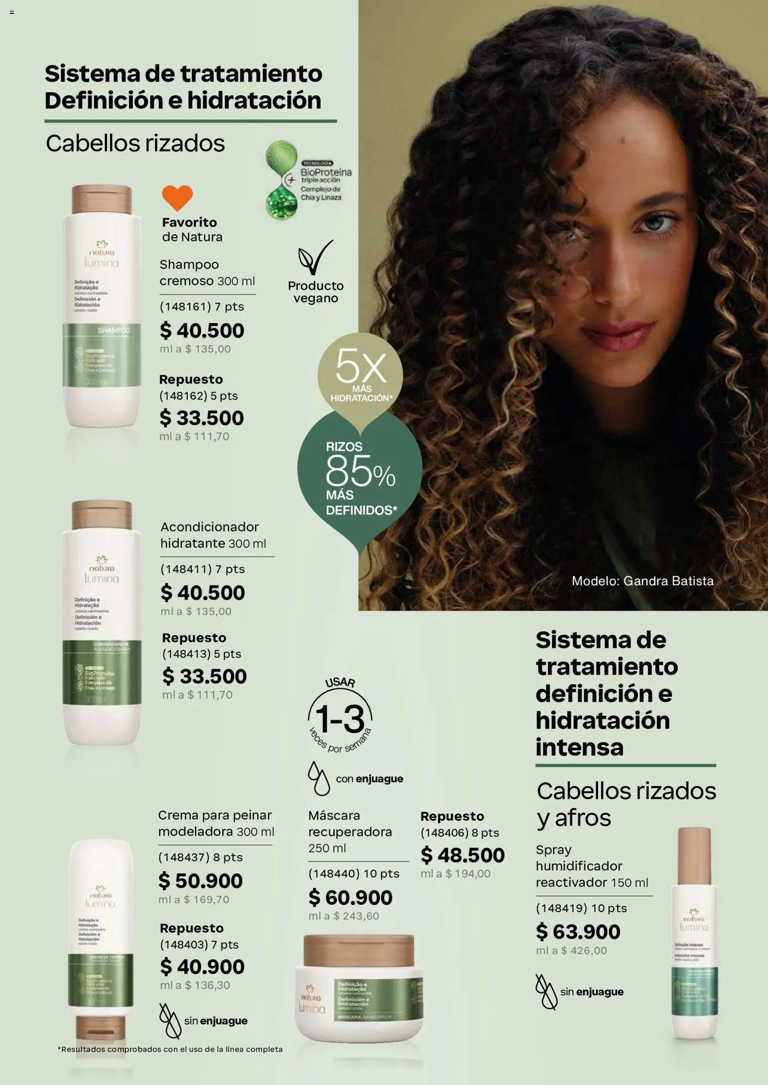 Natura revista - valida desde el 01/07/2026 | Página: 145 | Productos: Crema, Humidificador, Shampoo, Máscara