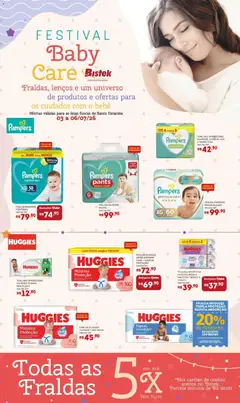 Bistek Supermercados ofertas Festival Baby Care - Pré-Visualização do folheto da loja Bistek Supermercados, válido de 03/07/2026 | Página: 1 | Produtos: Fralda pampers, Pampers, Fraldas, Toalha umedecida