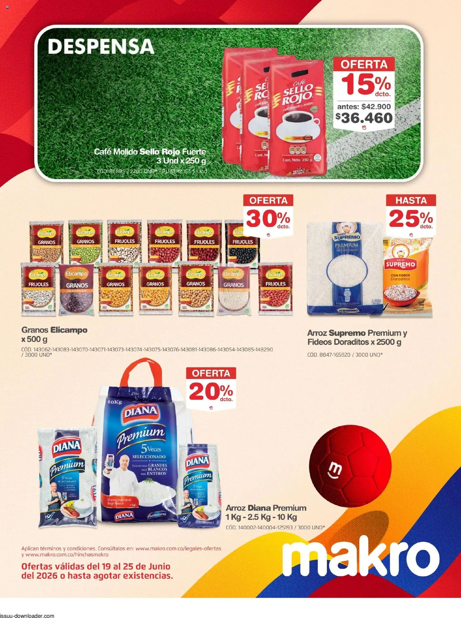 Makro revista - valida desde el 19/06/2026 | Página: 18 | Productos: Arroz, Fideos, Fríjoles, Café