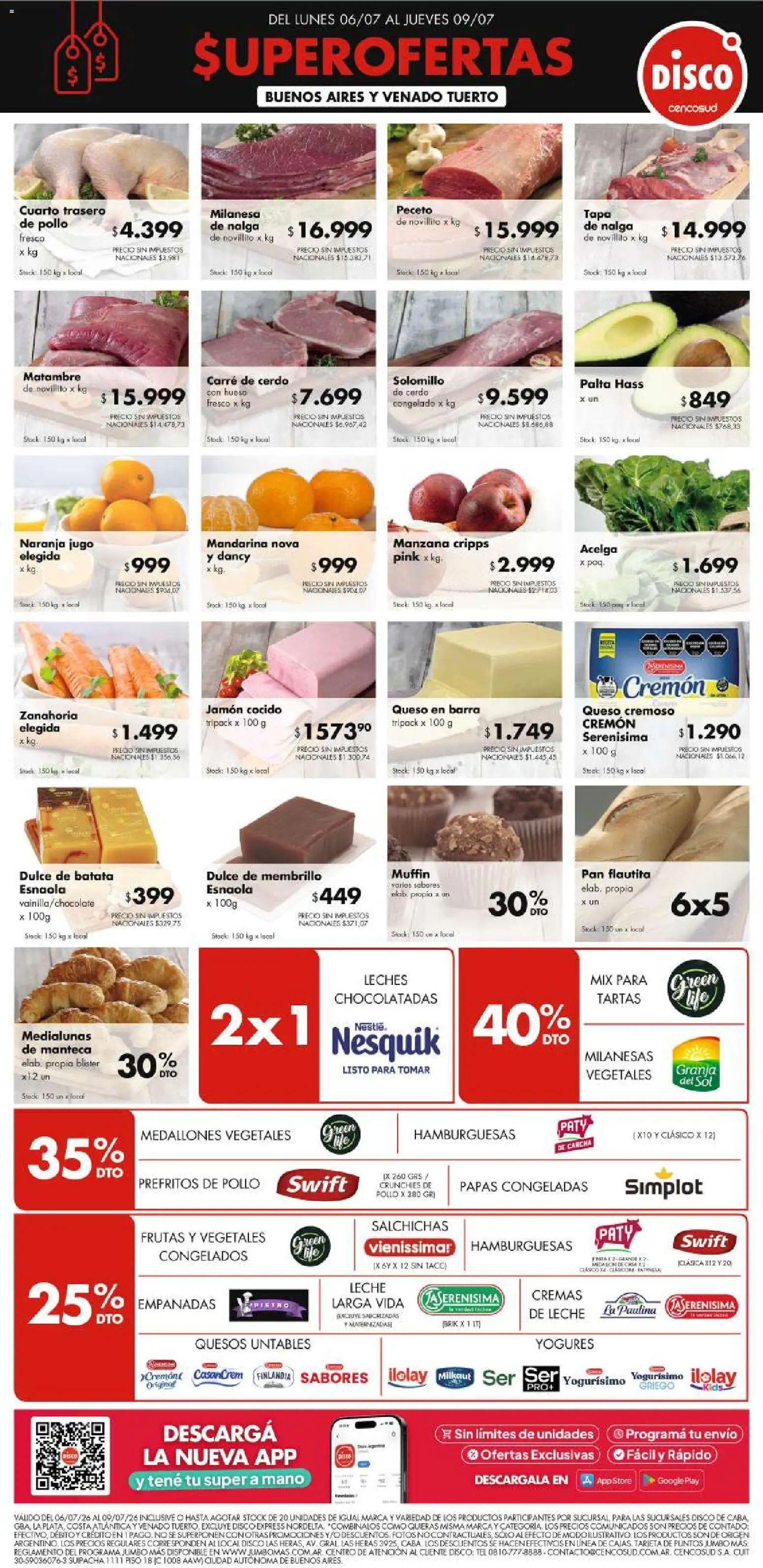 Disco - FERIA DE FRESCOS │ válido desde el 05/07/2026 | Página: 1 | Productos: Pollo, Jamón cocido, Leche, Té