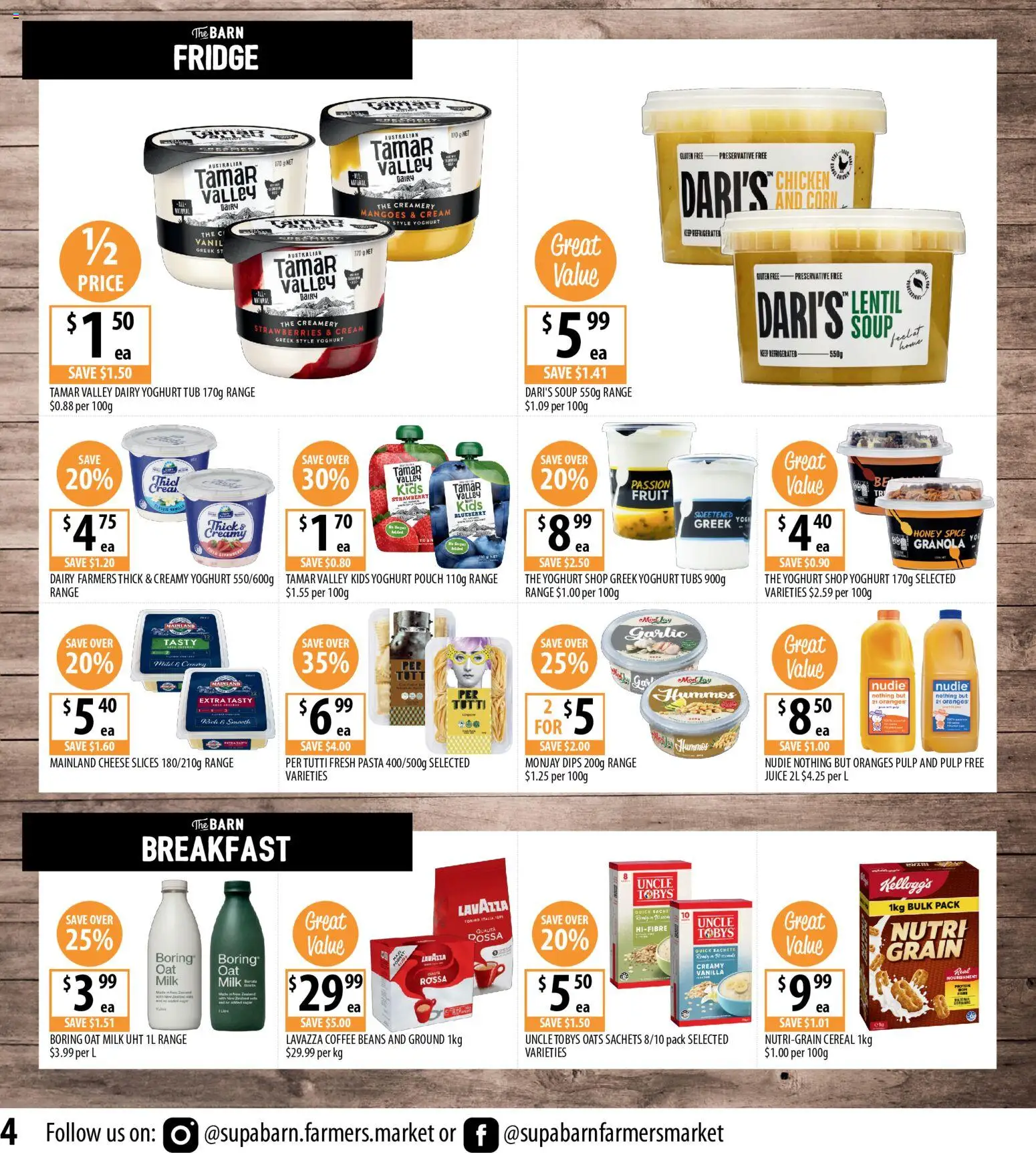 Supabarn catalogue - valid from 13.05.2026 | Page: 4 | Products: Milk, Dairy, Granola, Cereal