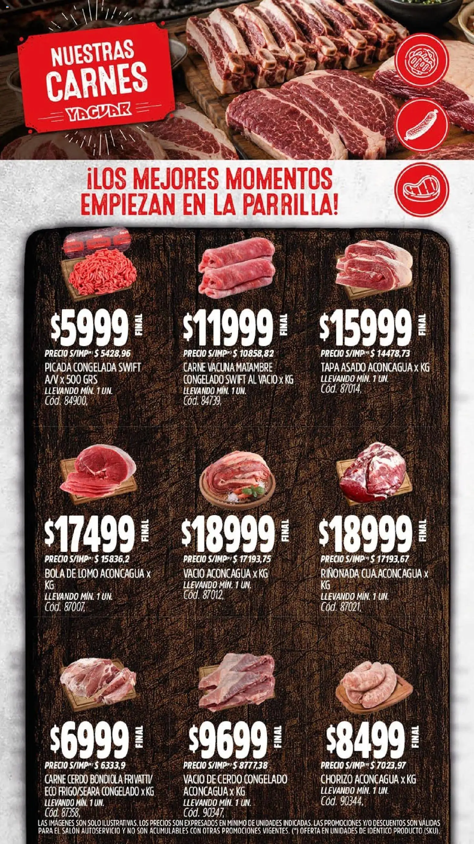 Yaguar catálogo │ válido desde el 17/07/2026 | Página: 6 | Productos: Lomo, Parrilla, Chorizo, Cerdo