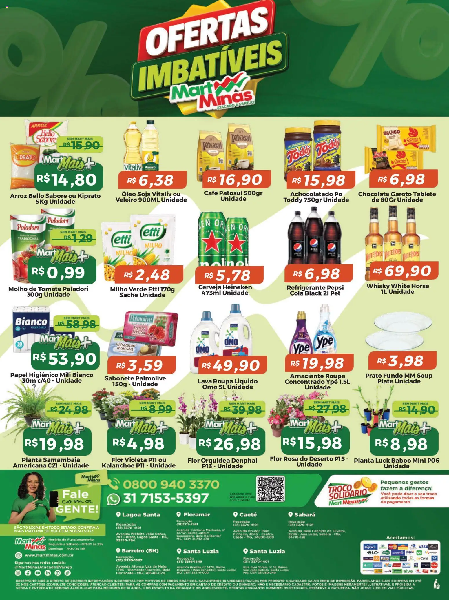 Mart Minas Folheto - válido de 06/08/2026 | Página: 2 | Produtos: Tomate, Heineken, Sabonete, Papel higiênico