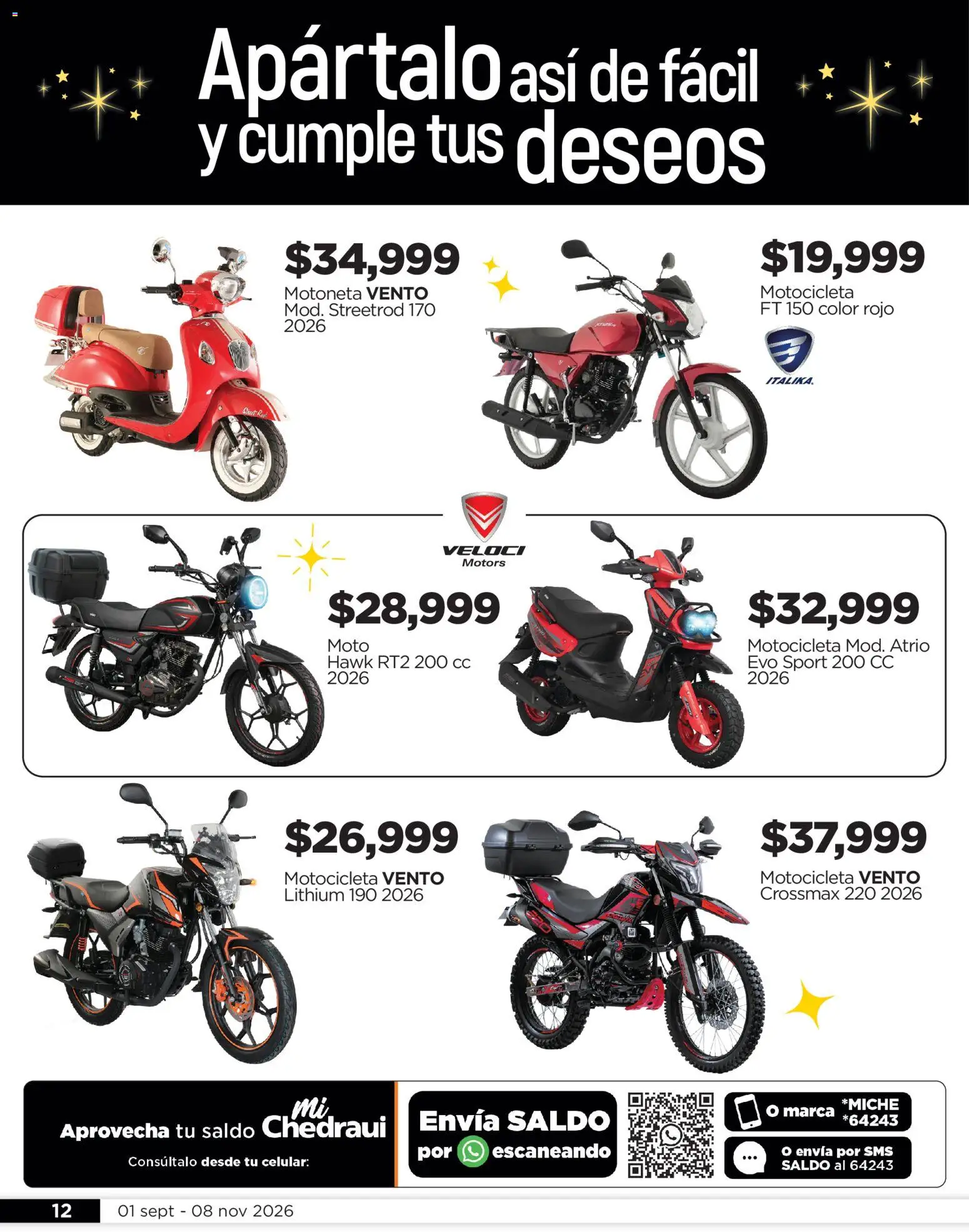 Nuevas ofertas de Chedraui válidas en toda la República Mexicana desde el 01/09/2026. ¡Encuentra las mejores ofertas en Chedraui Apártalo así de fácil y cumple tus deseos! | Página: 12