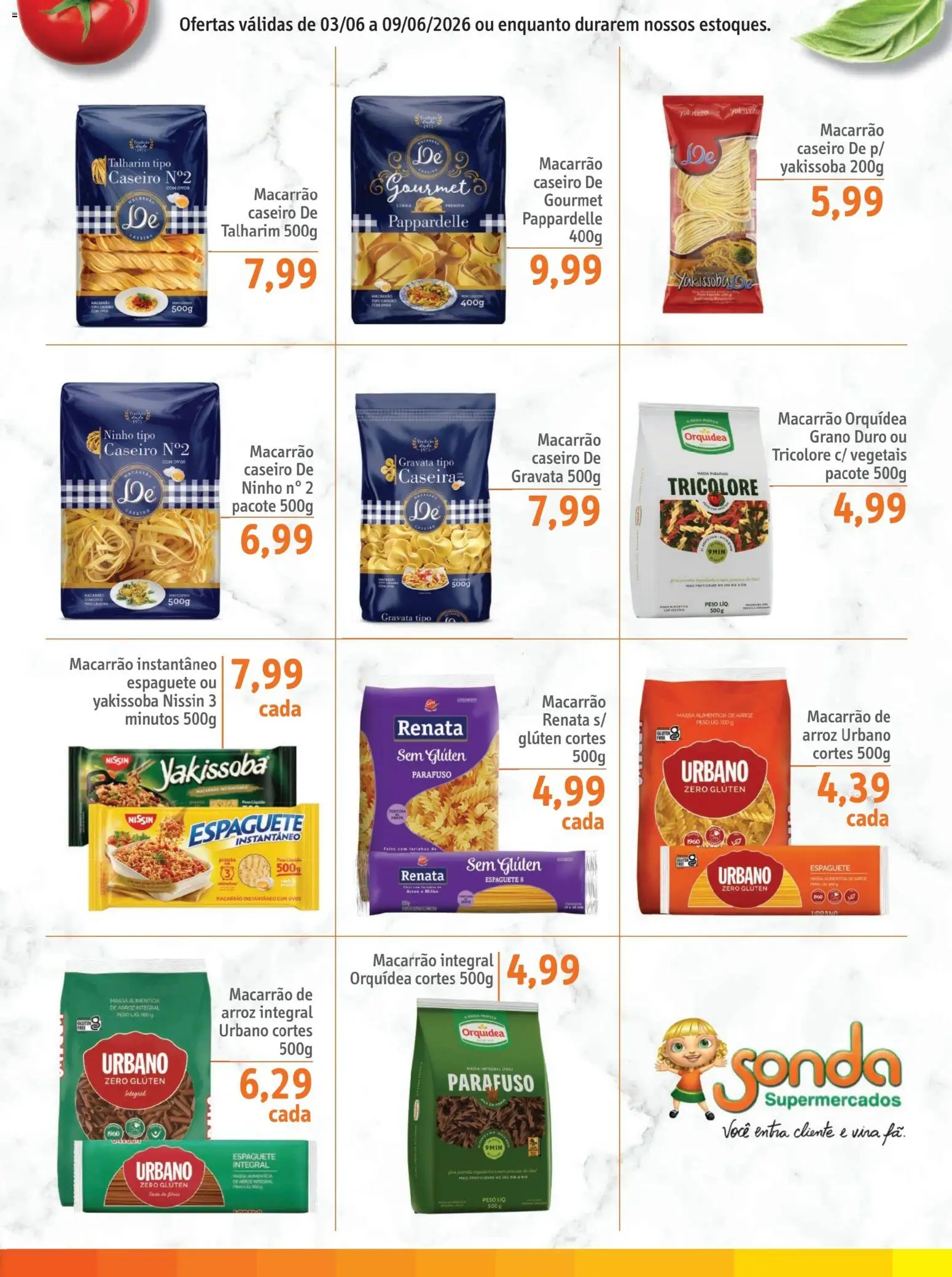 Sonda Folheto - válido de 03.06.2026 | Página: 5 | Produtos: Gravata, Arroz, Macarrão, Macarrão instantâneo