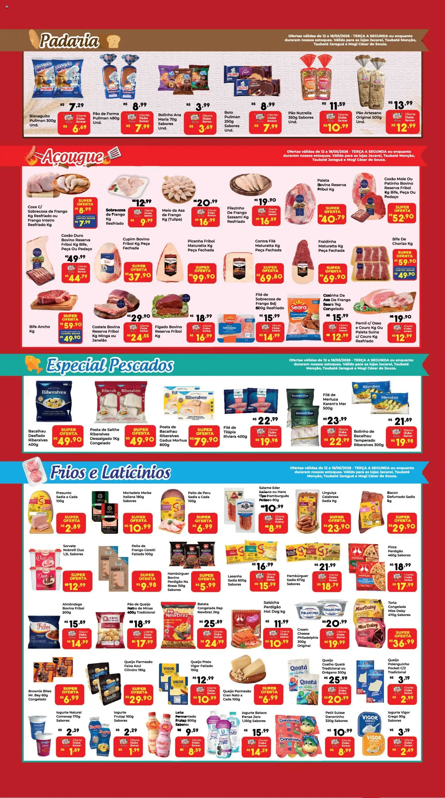 Semar Supermercado Folheto - válido de 12.10.2026 | Página: 3 | Produtos: Leite, Presunto, Peito de peru, Lasanha