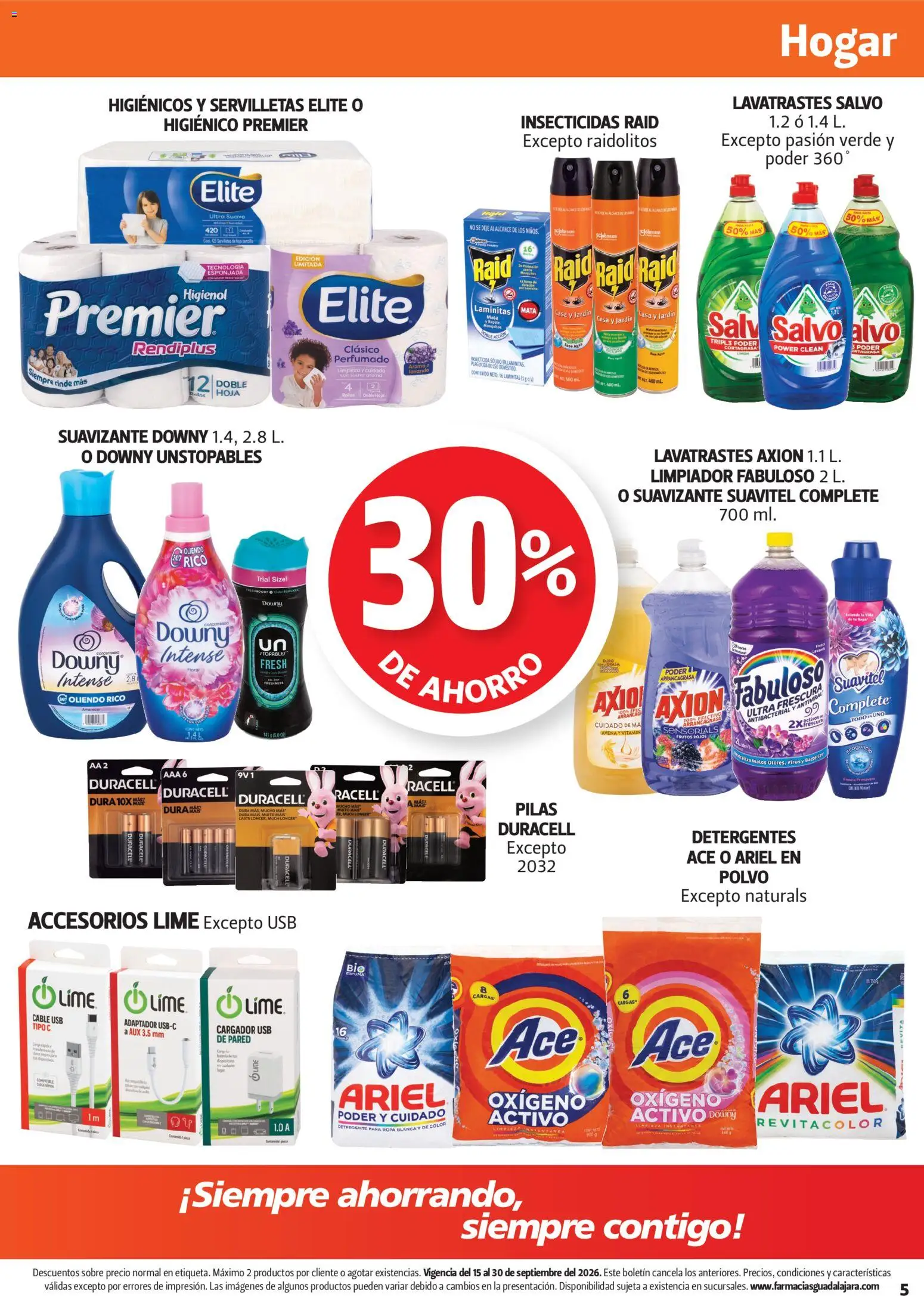 Nuevas ofertas de Farmacia Guadalajara válidas en toda la República Mexicana desde el 15/09/2026. ¡Encuentra las mejores ofertas en Farmacia Guadalajara catálogo! | Página: 5 | Productos: Detergente, Cargador, Polvo, Servilletas