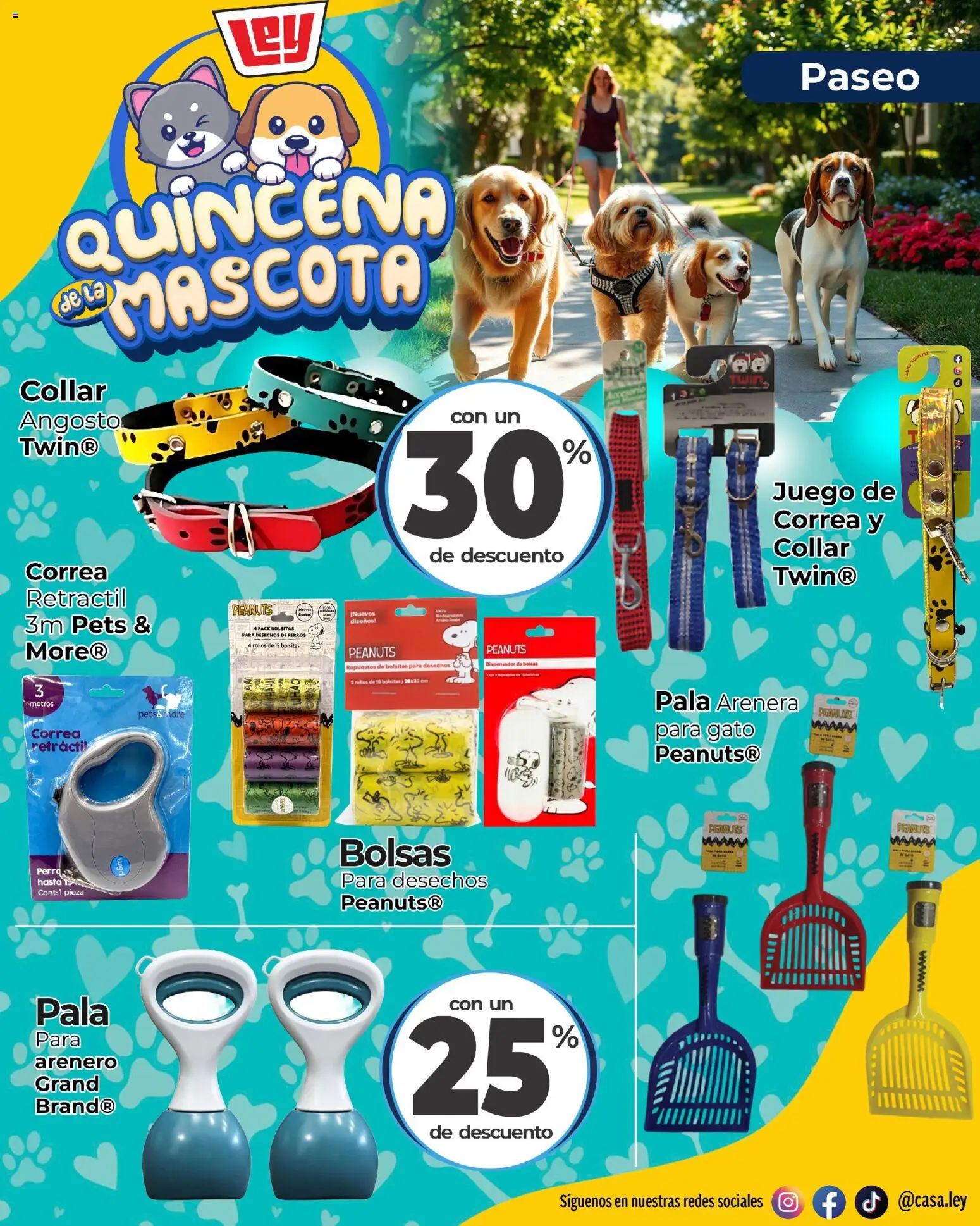 Nuevas ofertas de Casa Ley válidas en toda la República Mexicana desde el 29/06/2026. ¡Encuentra las mejores ofertas en Casa Ley folleto Quincena de la mascota! | Página: 7 | Productos: Pala, Juego, Collar