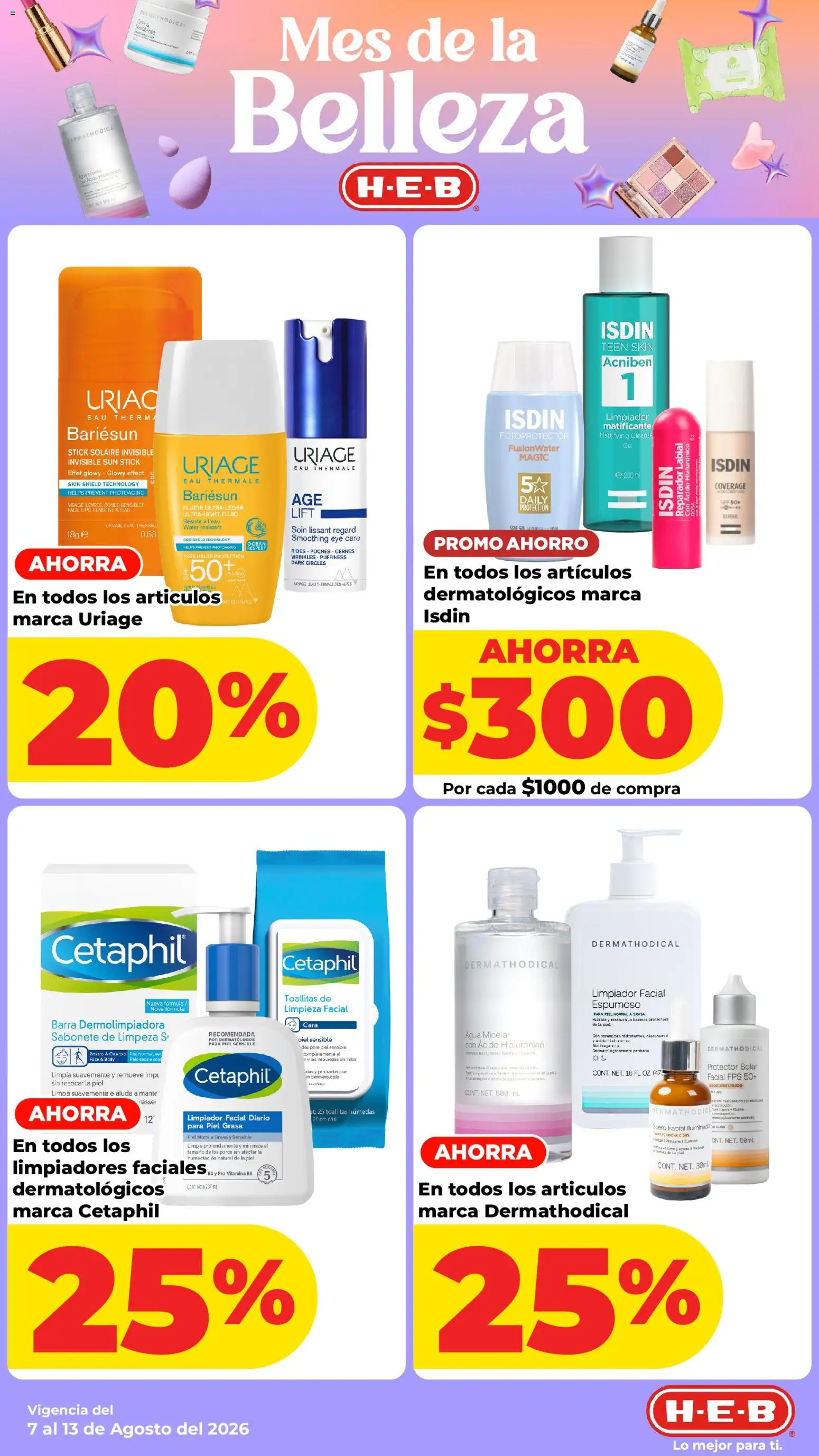 Nuevas ofertas de H-E-B válidas en toda la República Mexicana desde el 07/08/2026. ¡Encuentra las mejores ofertas en H-E-B folleto! | Página: 8 | Productos: Limpiador, Limpiador facial, Fragancia, Agua micelar