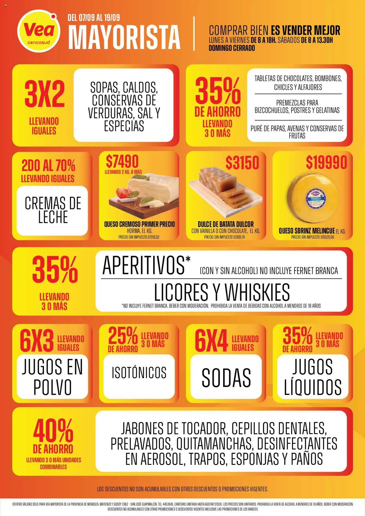 Vea - Mayorista Mendoza │ válido desde el 07/09/2026 | Página: 2 | Productos: Polvo, Esponjas, Leche, Queso
