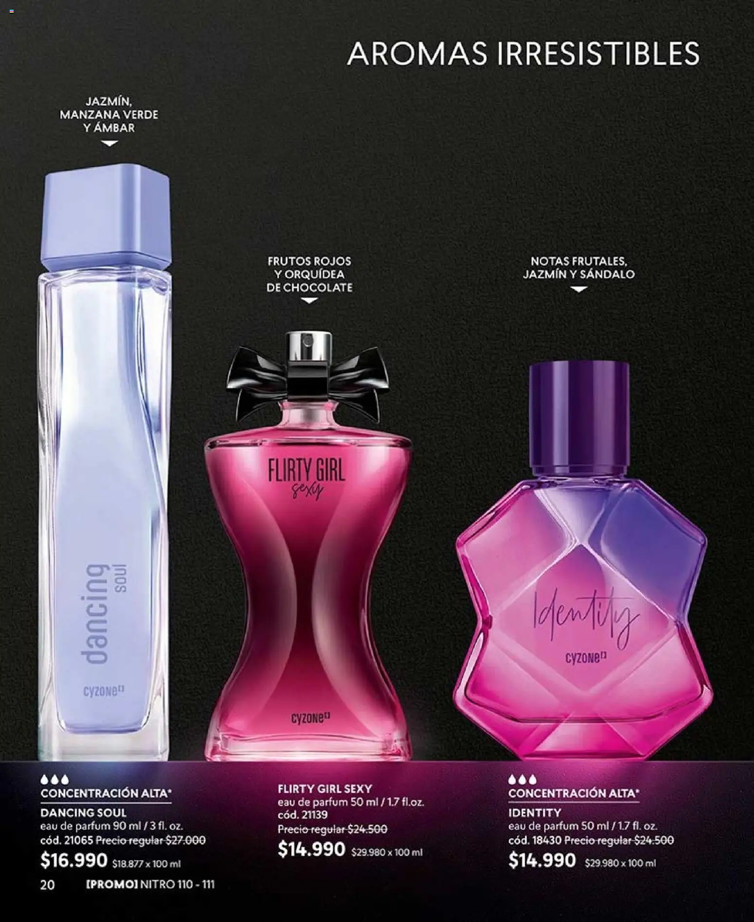 Catálogo CyZone Campaña 14 │ válido desde el 16.08.2026 | Página: 20 | Productos: Manzana, Frutos rojos, Orquídea, Chocolate
