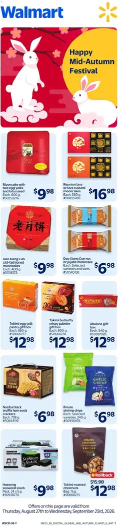 Preview of Walmart flyer - Happy mid-autumn festival from shop Walmart valid from Aug 27, 2026
