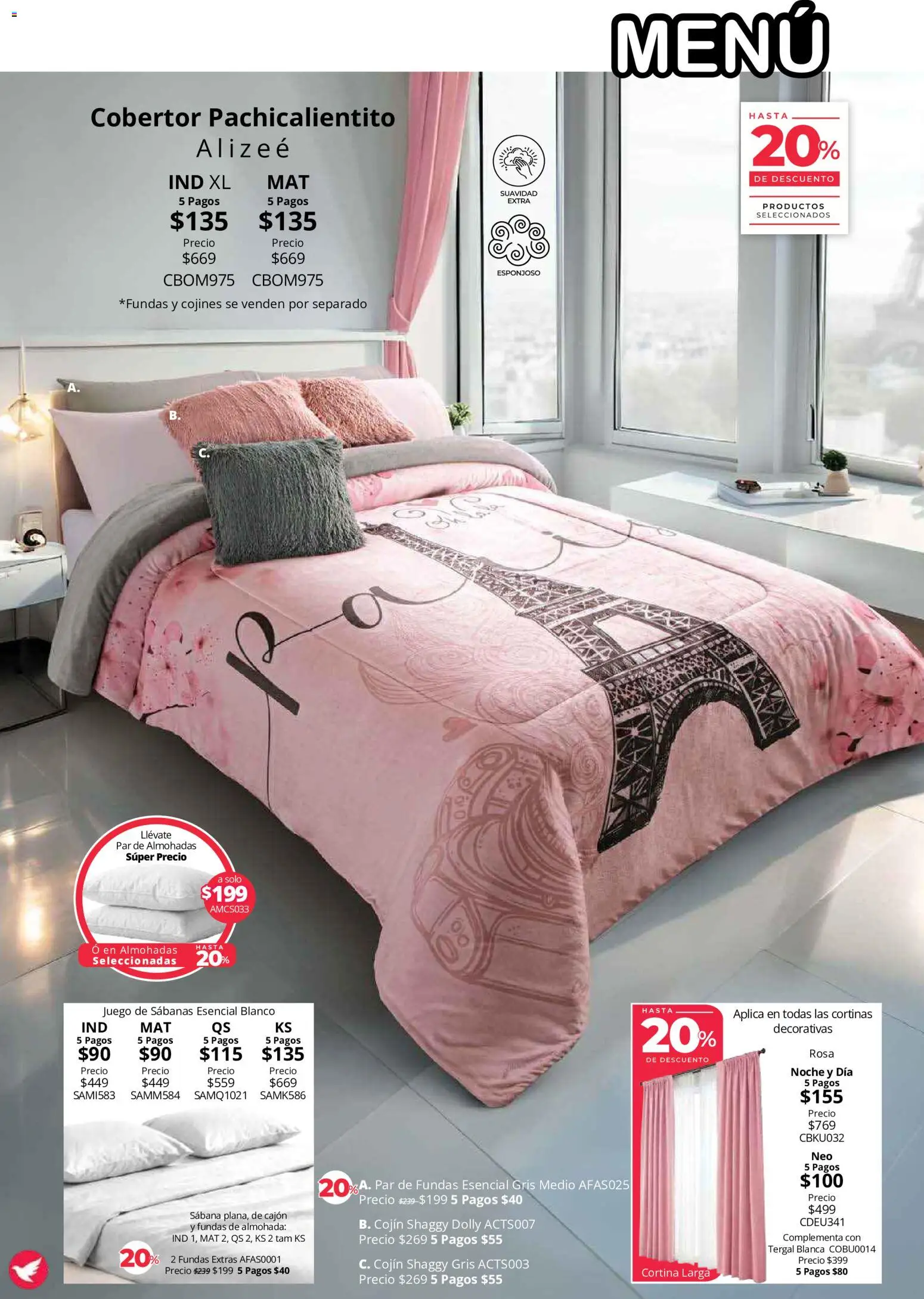 Nuevas ofertas de Colchas Concord válidas en toda la República Mexicana desde el 01/08/2026. ¡Encuentra las mejores ofertas en Colchas Concord catálogo Colección Cobertor! | Página: 25 | Productos: Juego, Almohada, Sabanas, Cortinas