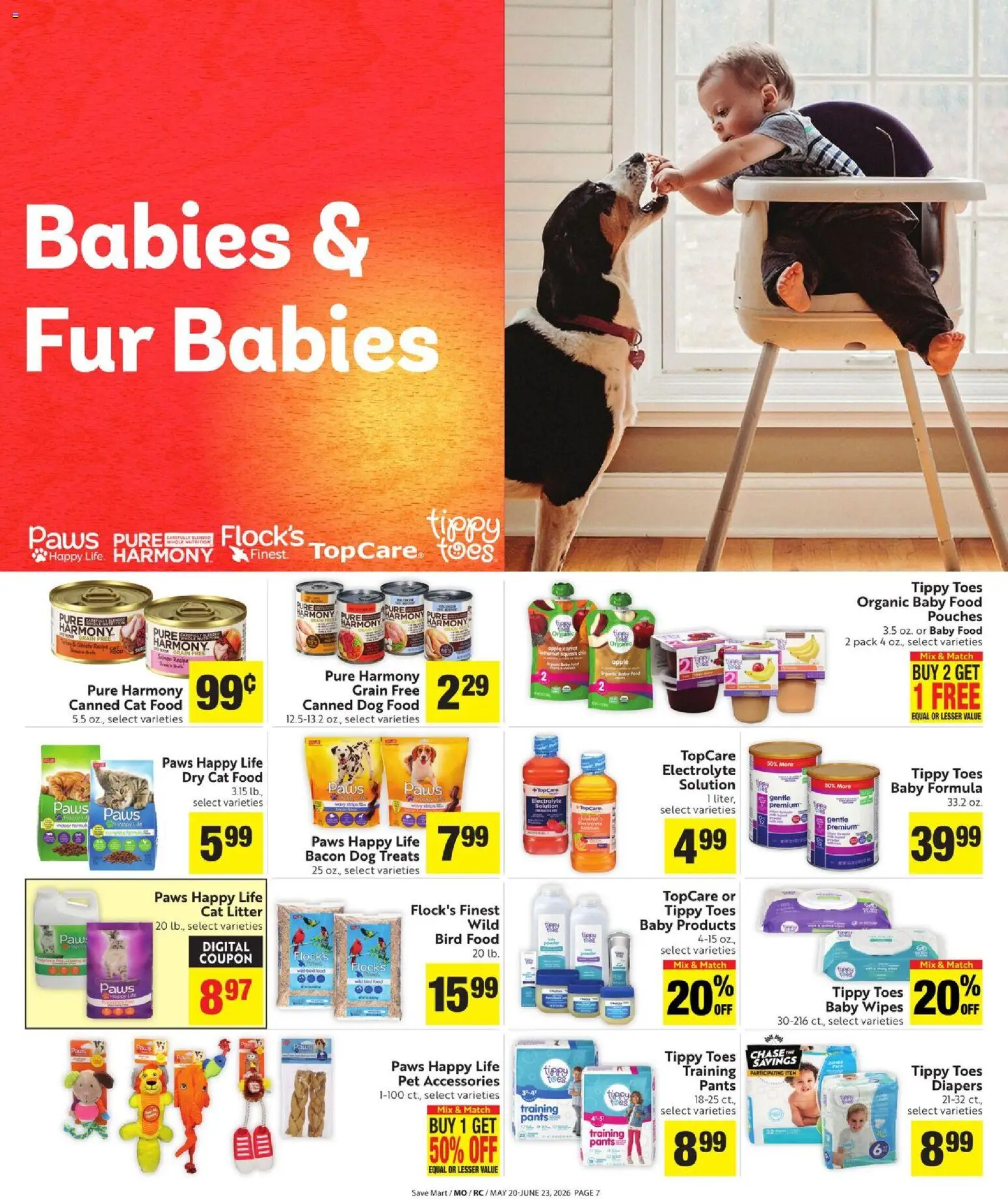 Save Mart Online Savings Guide - valid from 20.05.2026 | Page: 7 | Products: Cat Food, Cat Litter, Carrot, Baby food