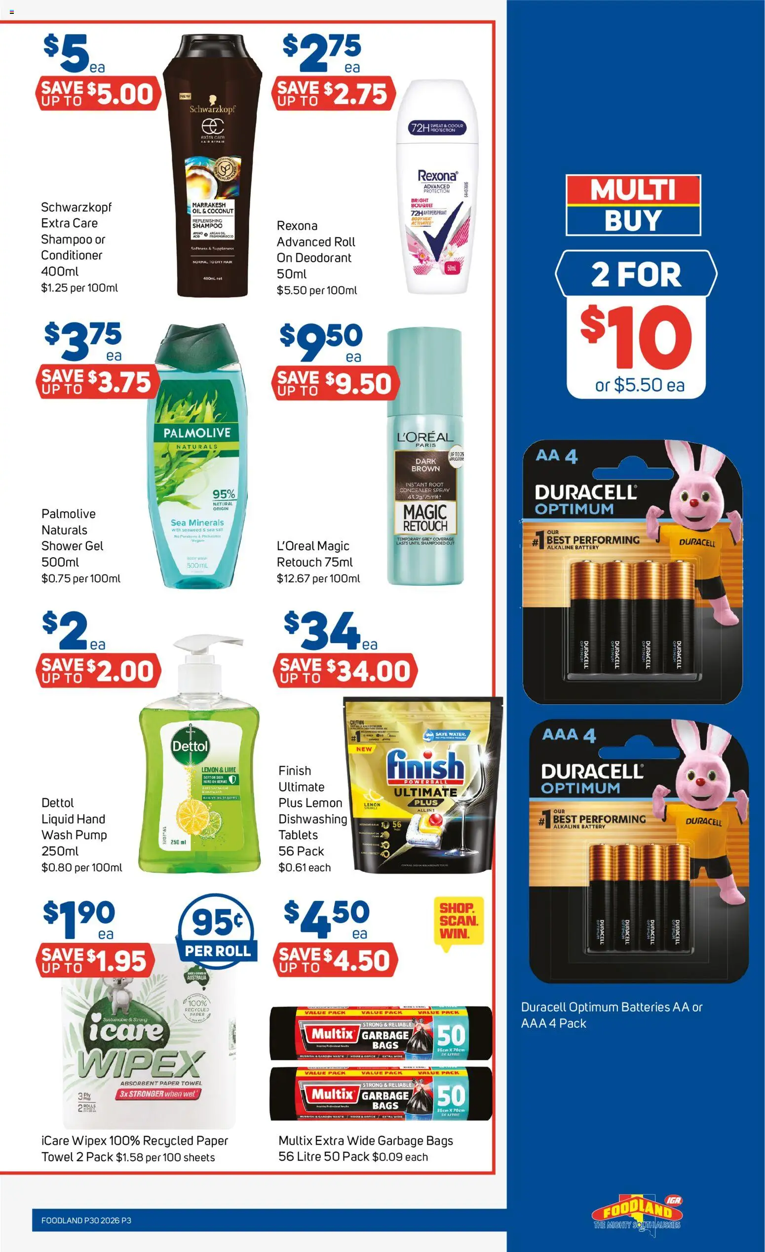 Foodland catalogue - valid from 22/07/2026 | Page: 3 | Products: Garbage bags, Salt, Lime, Batteries