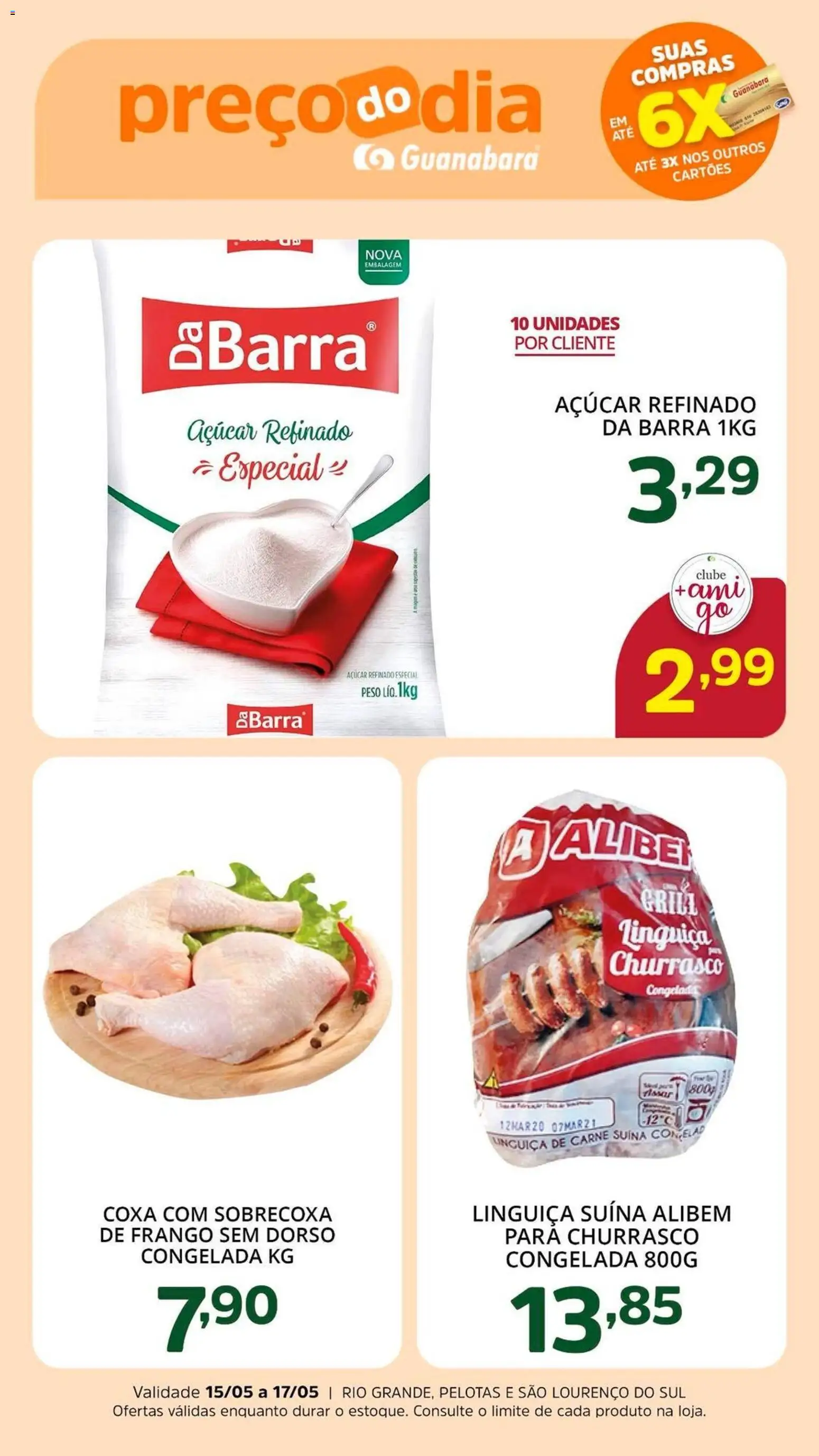 Supermercado Guanabara Folheto - válido de 15.05.2026 | Página: 1 | Produtos: Grill, Linguiça, Açúcar, Frango