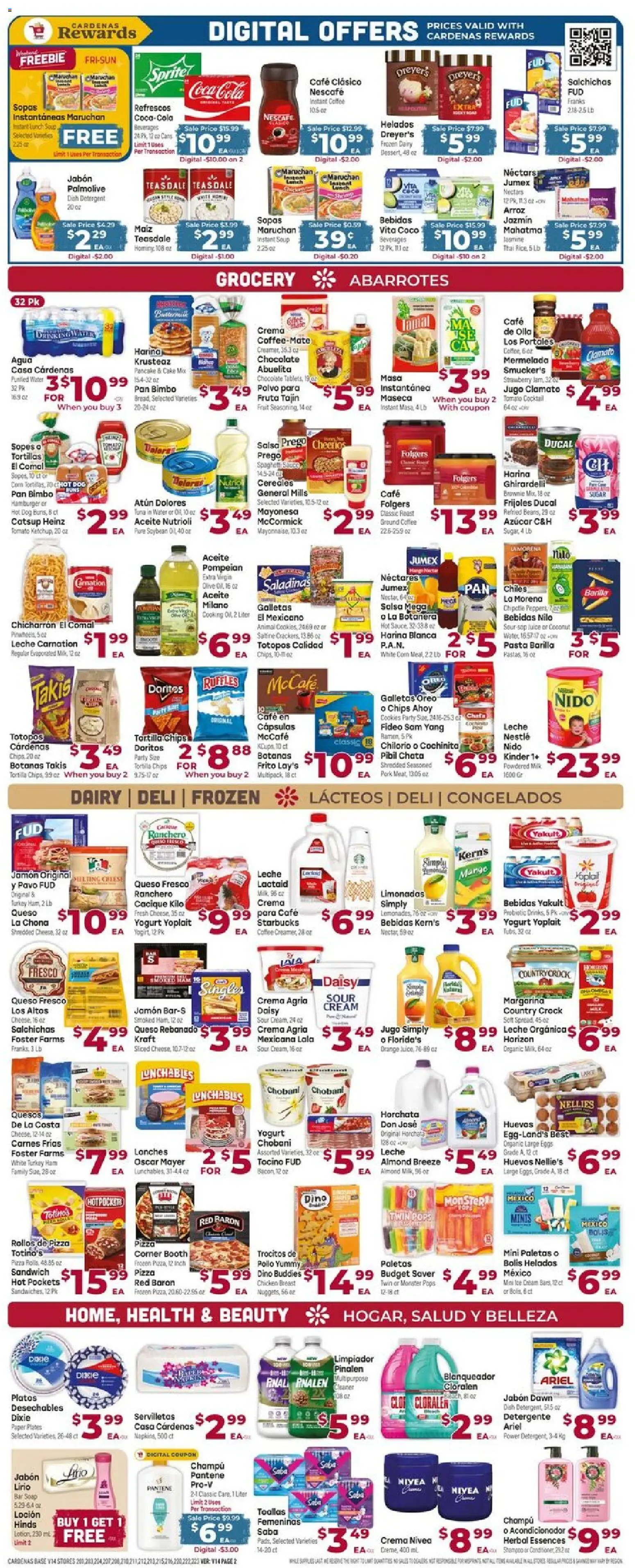 Cardenas Weekly Ad - valid from 06.05.2026 | Page: 2 | Products: Milk, Coffee, Chocolate, Chips