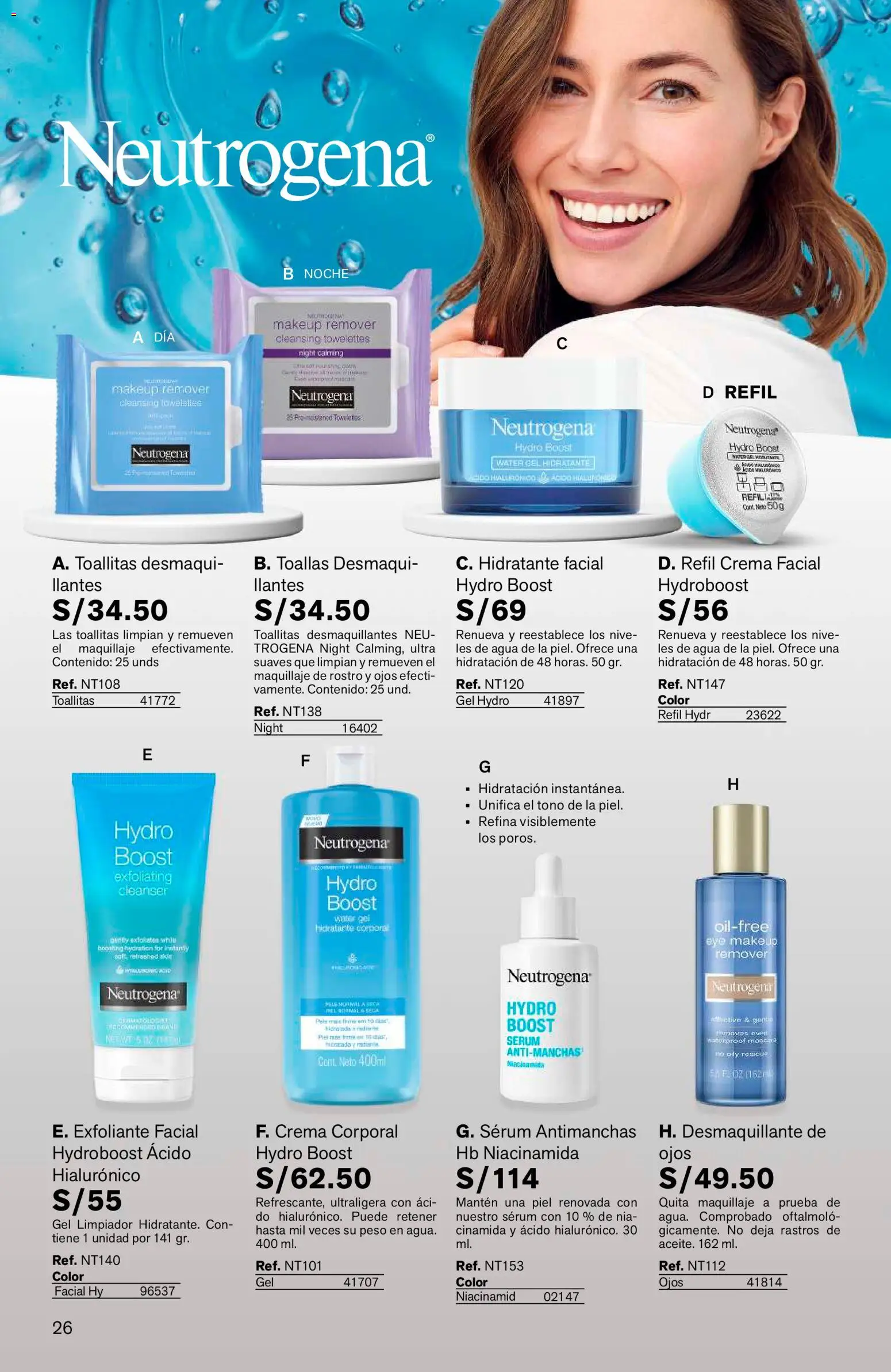Catálogo Leonisa válido desde 04/08/2026 | Página: 26 | Productos: Exfoliante, Crema, Peso, Maquillaje