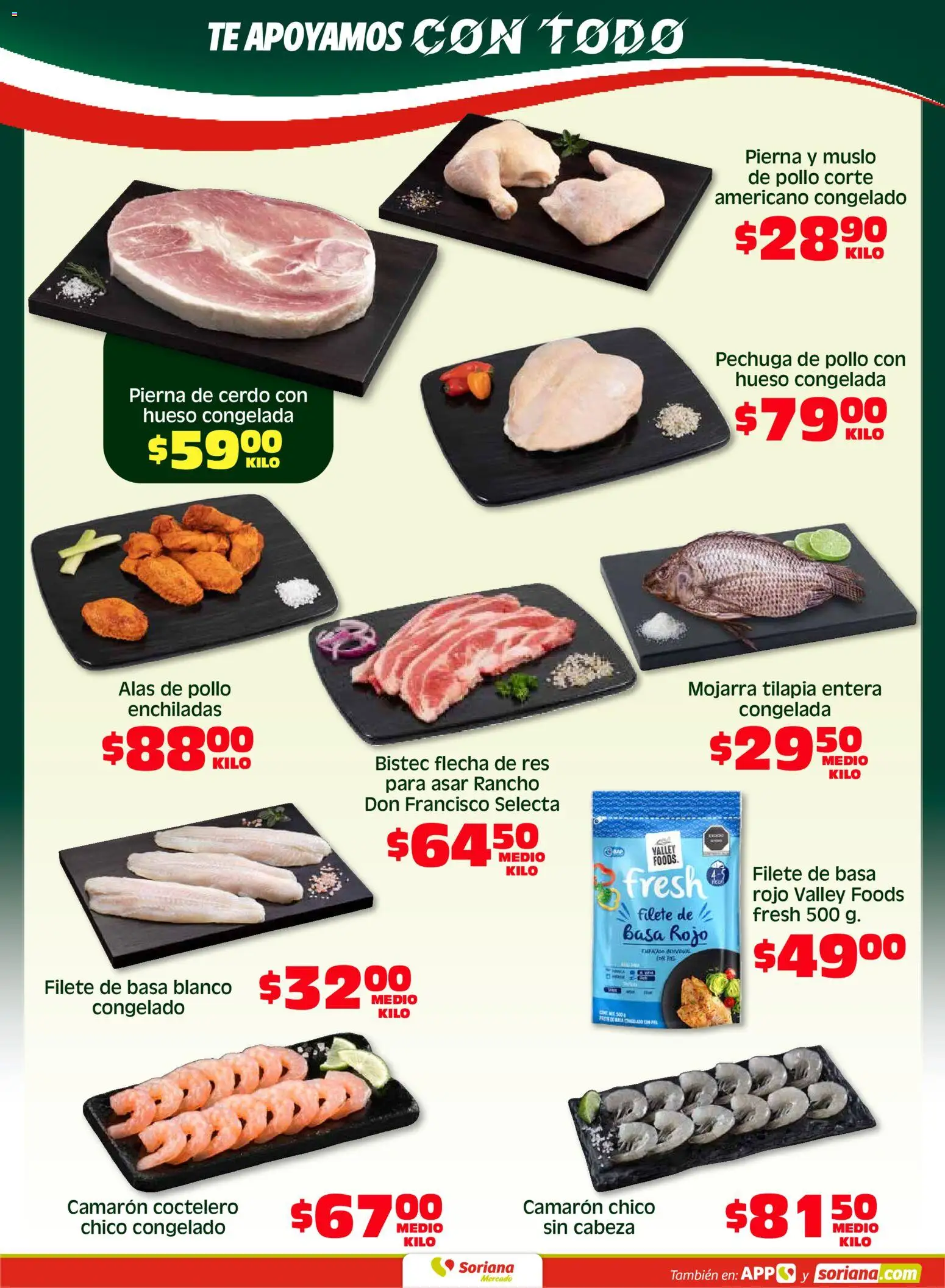 Nuevas ofertas de Soriana válidas en toda la República Mexicana desde el 08.05.2026. ¡Encuentra las mejores ofertas en Soriana Fin de Semana Mercado: BCS, Son y Sin! | Página: 2 | Productos: Pollo, Cerdo, Res, Té