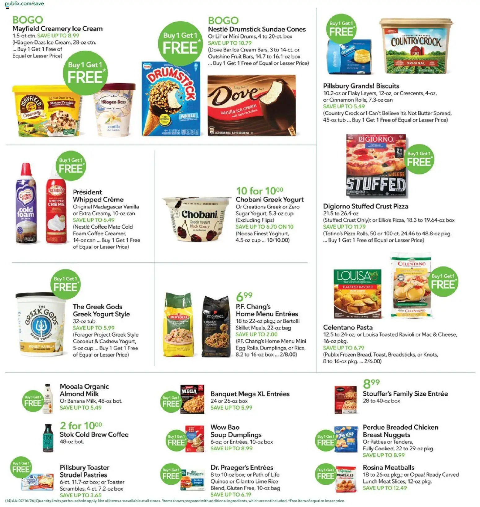 Publix Weekly Ad - valid from 07/15/2026 | Page: 14 | Products: Toaster, Cheese, Chocolate, Lime