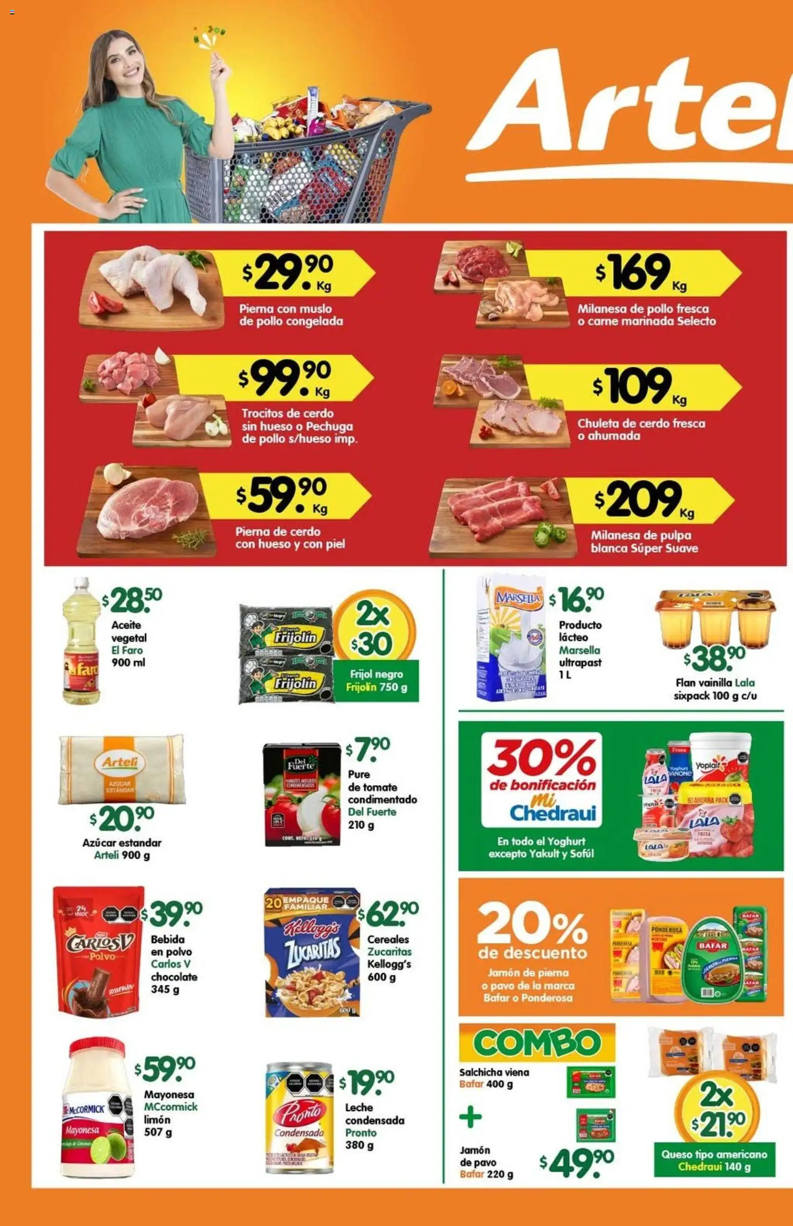 Nuevas ofertas de Arteli válidas en toda la República Mexicana desde el 08/06/2026. ¡Encuentra las mejores ofertas en Arteli folleto Express! | Página: 1 | Productos: Leche, Aceite, Jamón, Cereales