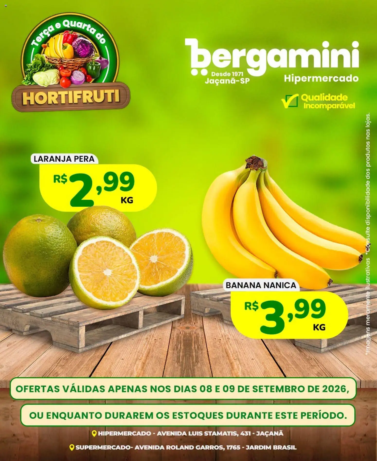 Supermercado Bergamini Folheto - válido de 08/09/2026 | Página: 1 | Produtos: Pera