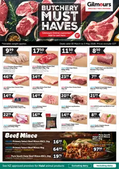 Gilmours Butchery Must Haves preview  - valid from 30.03.2026