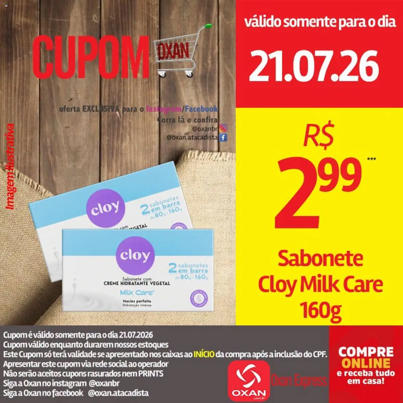 Oxan Atacadista Folheto - válido de 21/07/2026 | Página: 1 | Produtos: Creme, Sabonete