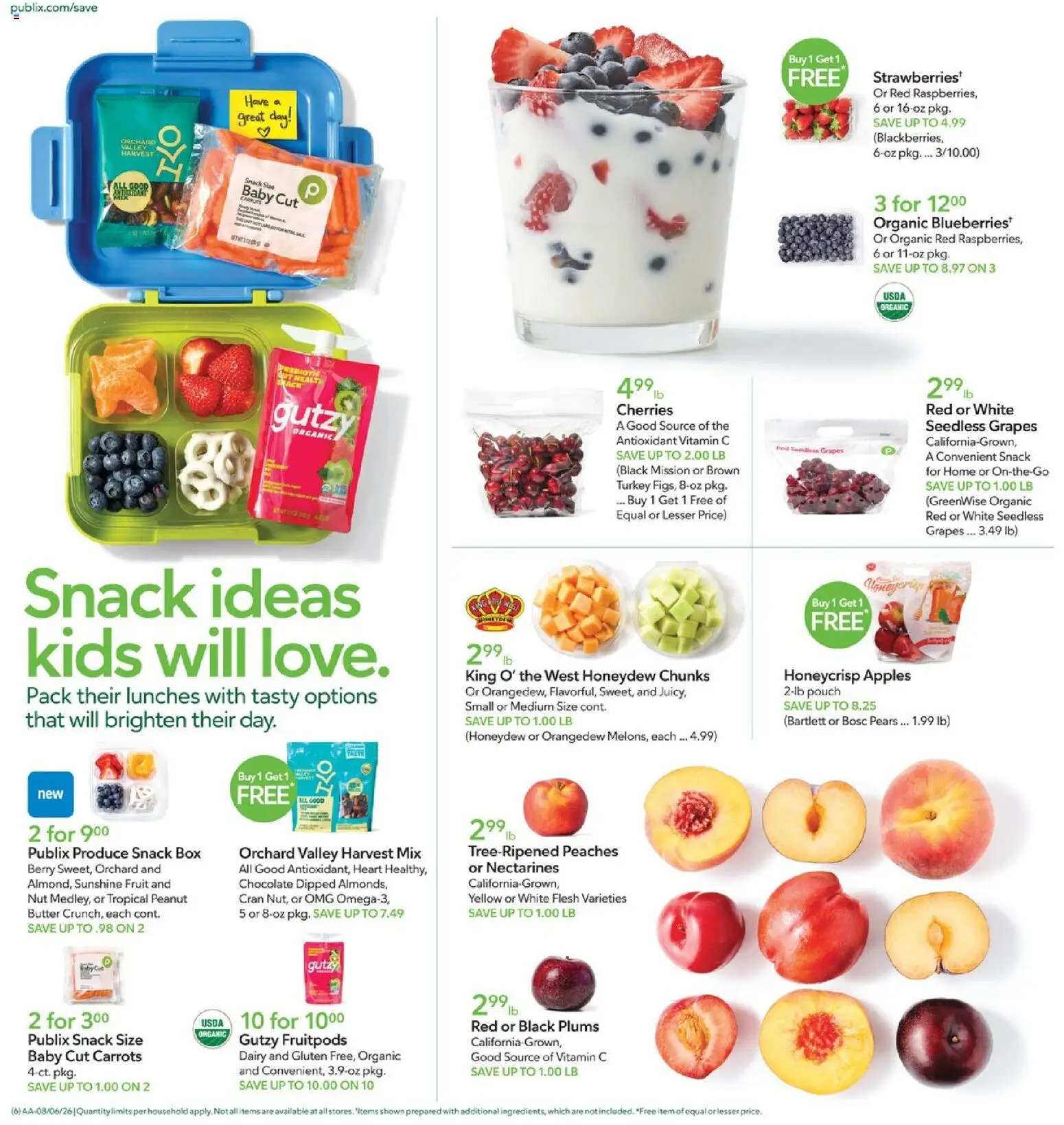 Publix Weekly Ad - valid from 08/05/2026 | Page: 6 | Products: Vitamin, Box, Butter, Grapes
