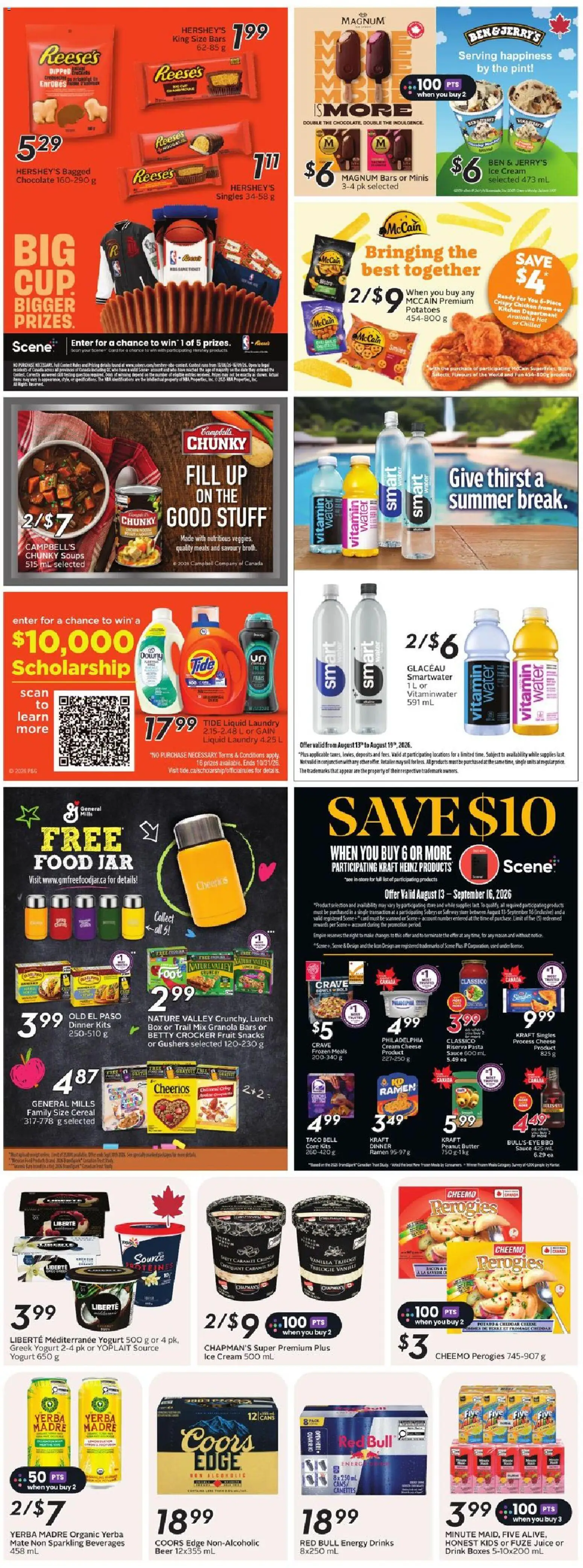 Safeway flyer valid from Aug 13, 2026 | Page: 19 | Products: Soups, Food, Box, Snacks