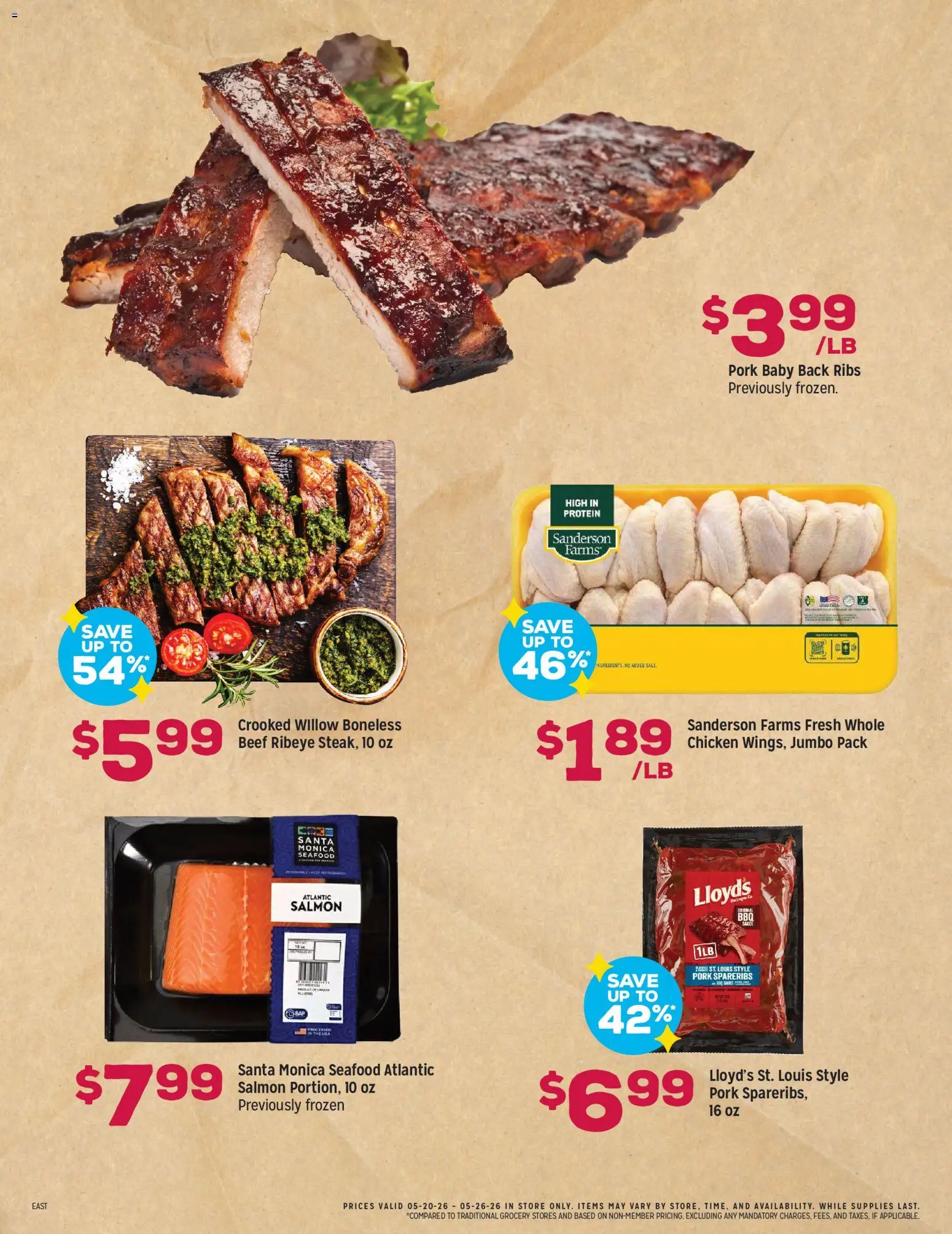 Grocery Outlet Weekly Ad - OH - valid from 20.05.2026 | Page: 2 | Products: Pork, Beef, Seafood