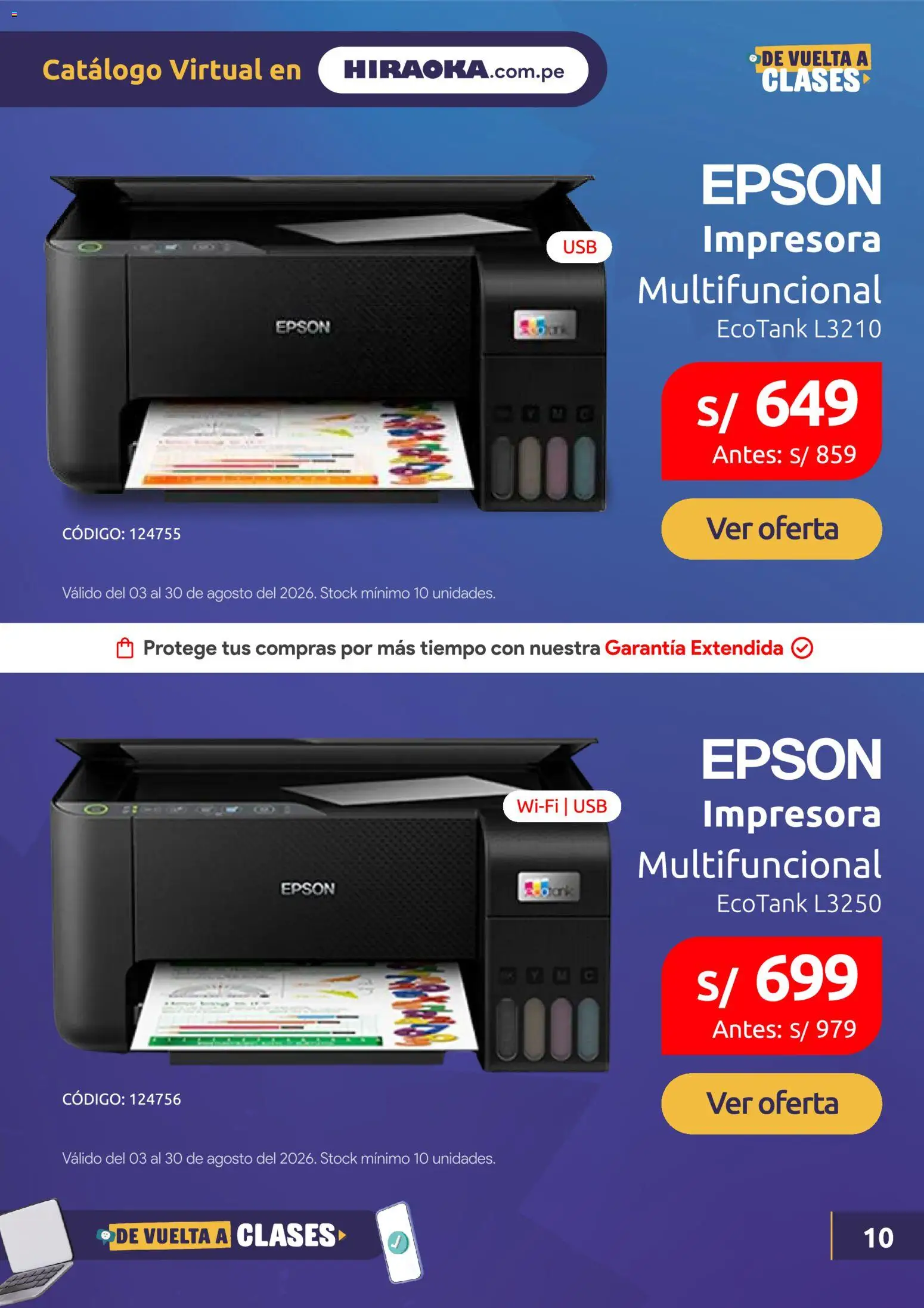 Catálogo Hiraoka válido desde 03/08/2026 | Página: 11 | Productos: Impresora, USB