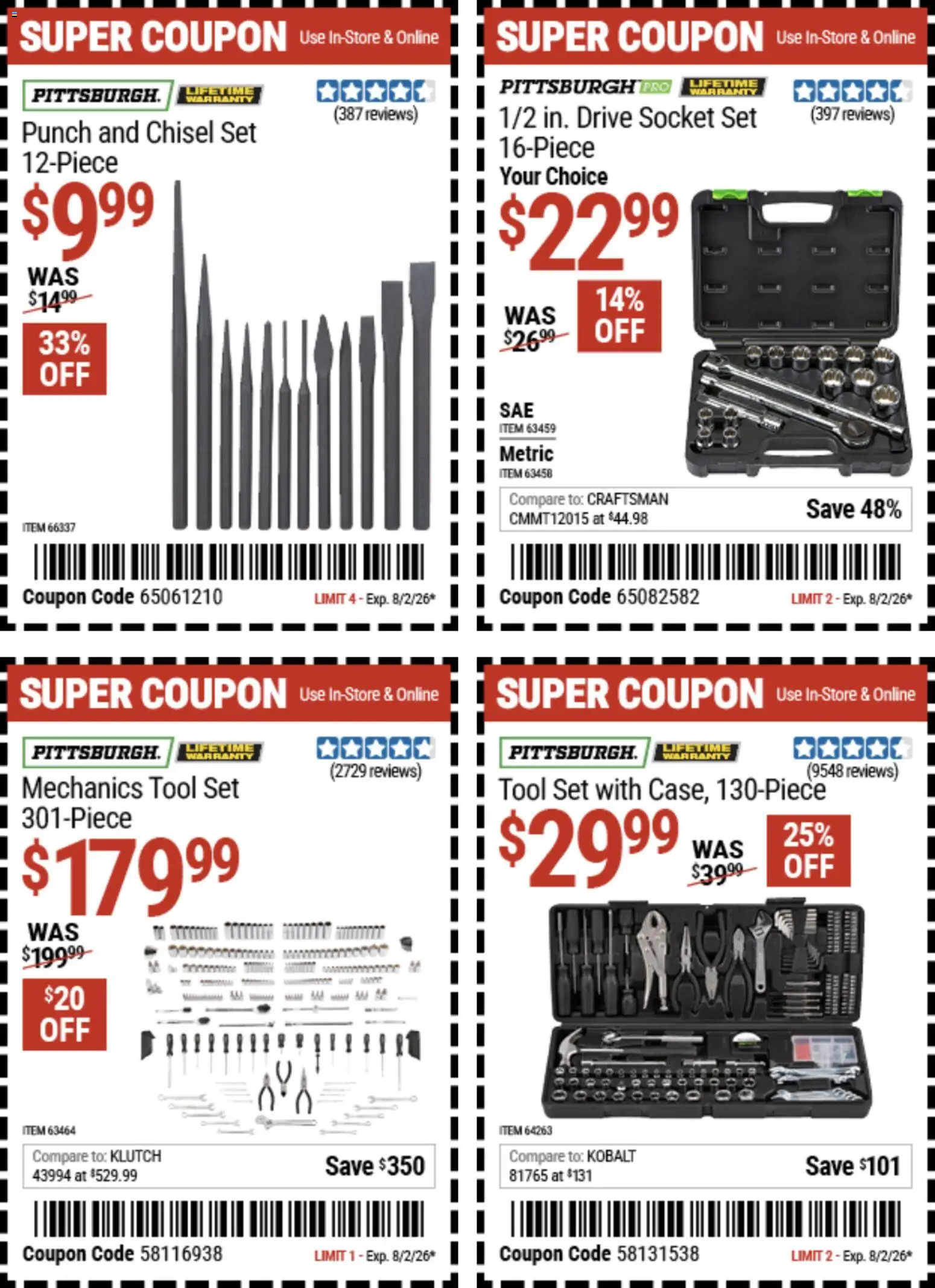 Harbor Freight Weekly Ad - valid from 07/20/2026 | Page: 20 | Products: Socket, Chisel
