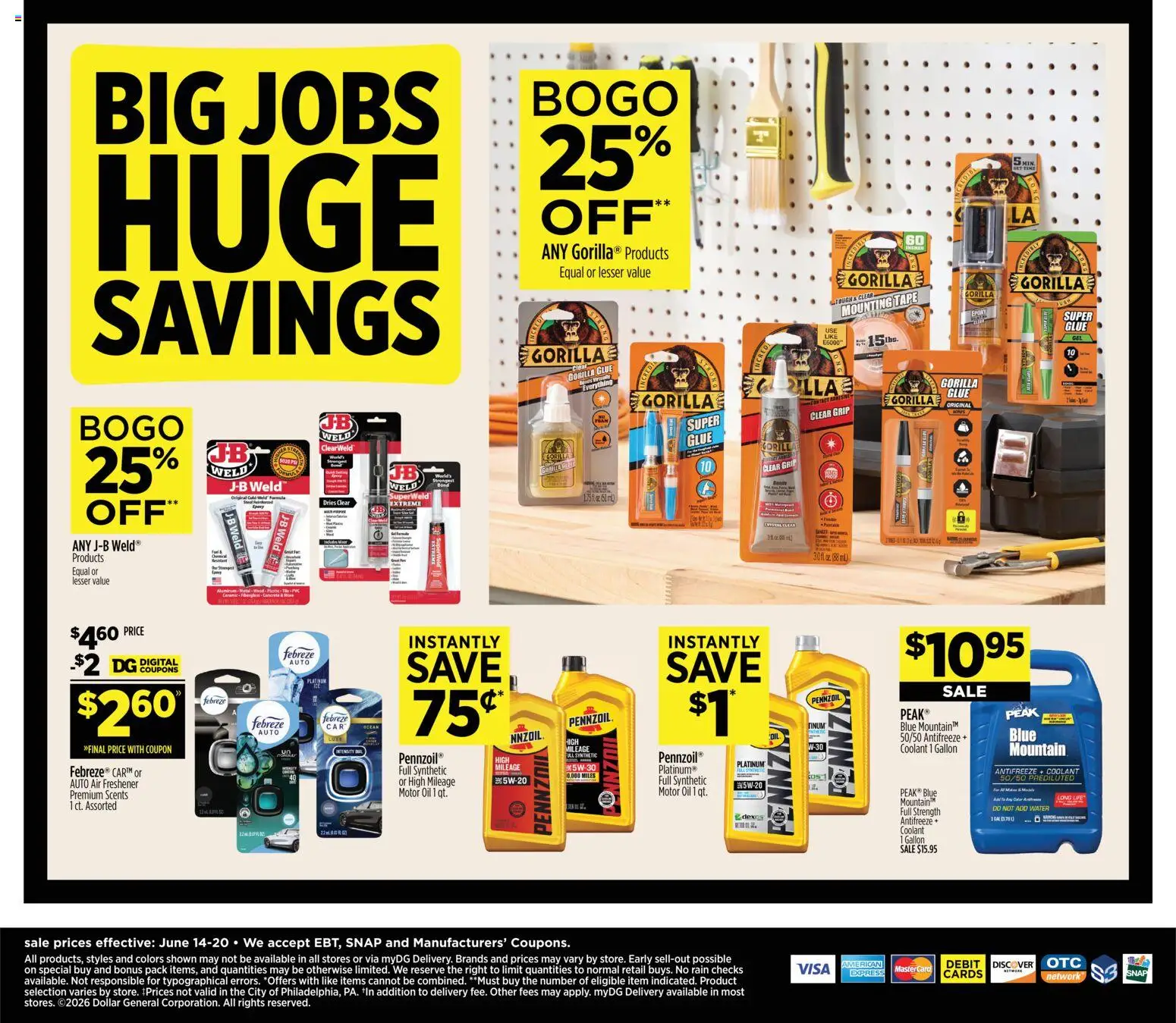 Dollar General Weekly Ad - TX - valid from 14.06.2026 | Page: 15 | Products: Oil, Water, Coolant, Motor Oil
