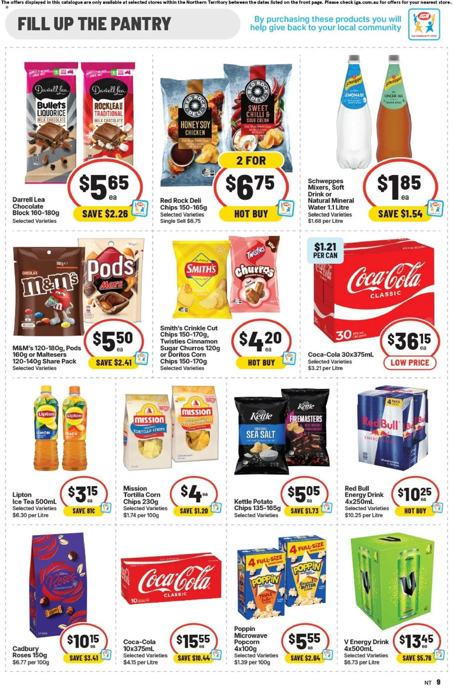 IGA catalogue - valid from 12/08/2026 | Page: 9 | Products: Corn, Chocolate, Lemonade, Kettle