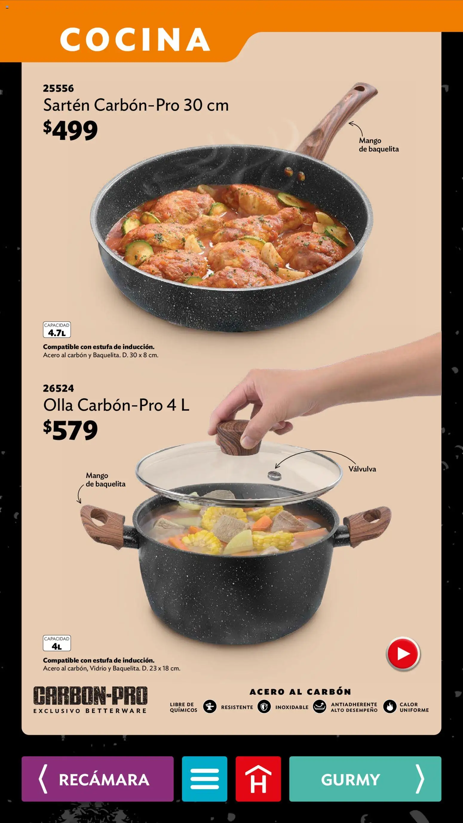 Nuevas ofertas de Betterware válidas en toda la República Mexicana desde el 29/06/2026. ¡Encuentra las mejores ofertas en Betterware campaña 7 2026! | Página: 36 | Productos: Mango, Cocina, Sartén, Olla