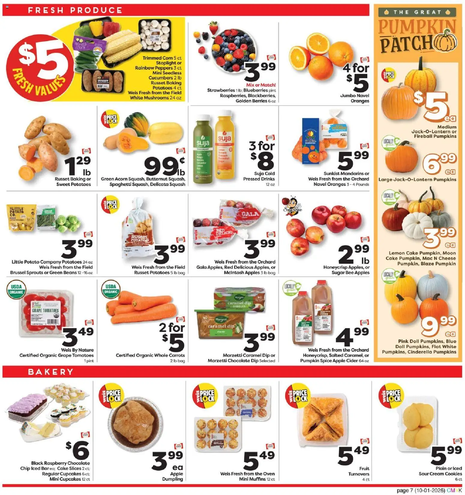 Weis Monthly Ad - valid from 10/01/2026 | Page: 8 | Products: Mushrooms, Apples, Beans, Carrots