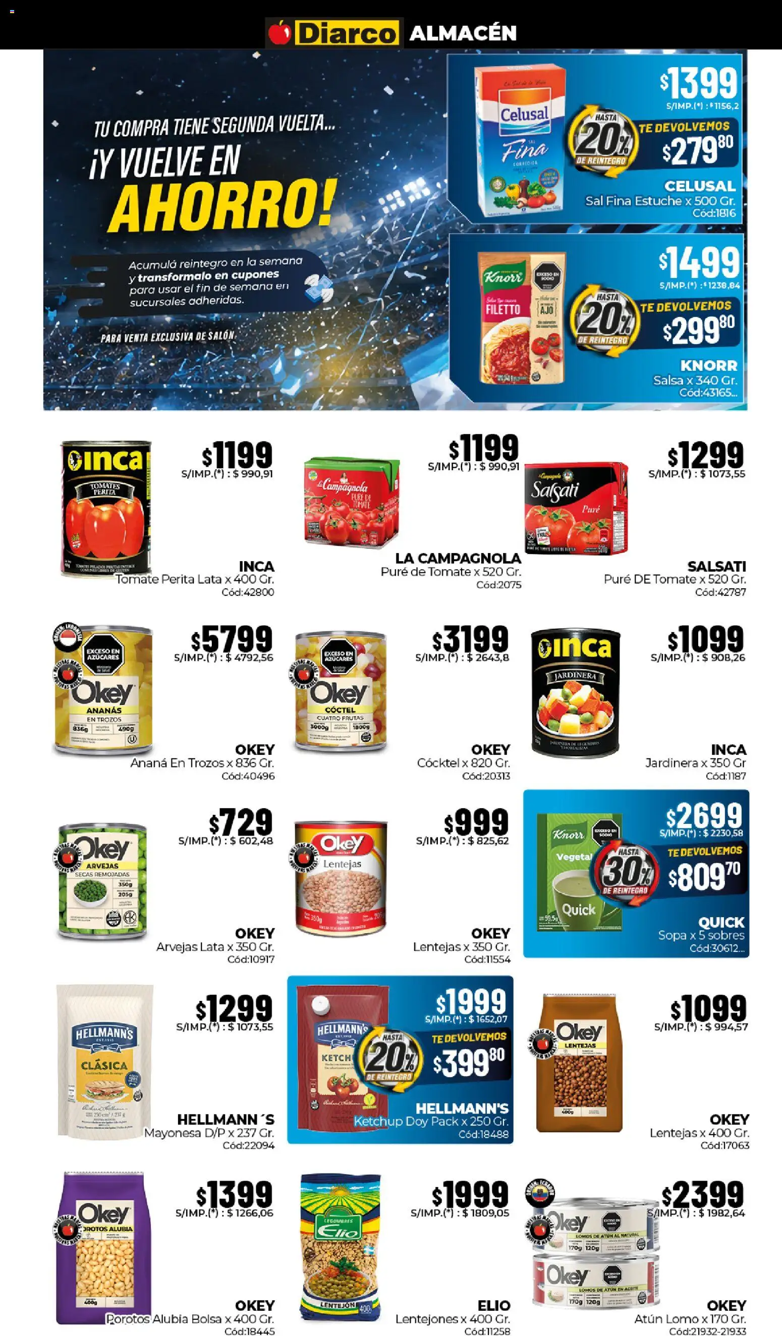 Diarco ofertas │ válido desde el 01.06.2026 | Página: 3 | Productos: Bolsa, Lentejas, Mayonesa, Sopa