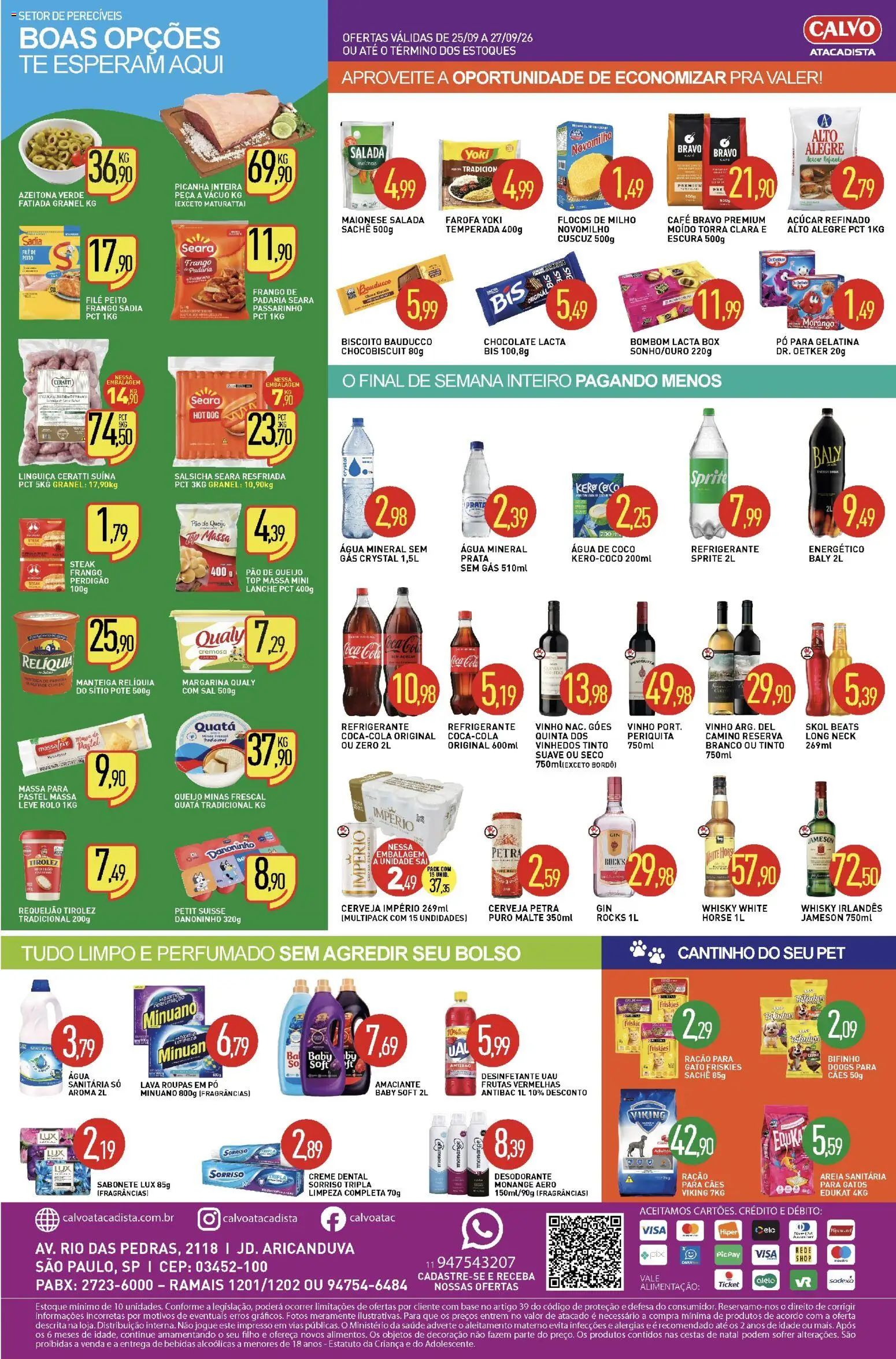 Calvo Atacadista Folheto - válido de 25/09/2026 | Página: 2 | Produtos: Areia, Steak, Creme, Pão de queijo