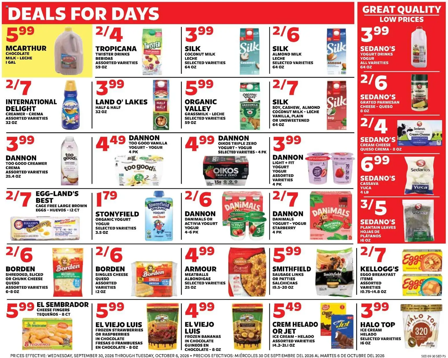 Sedano's Weekly Ad - valid from 09/30/2026 | Page: 5 | Products: Cream cheese, Cheese, Ice cream, Coconut