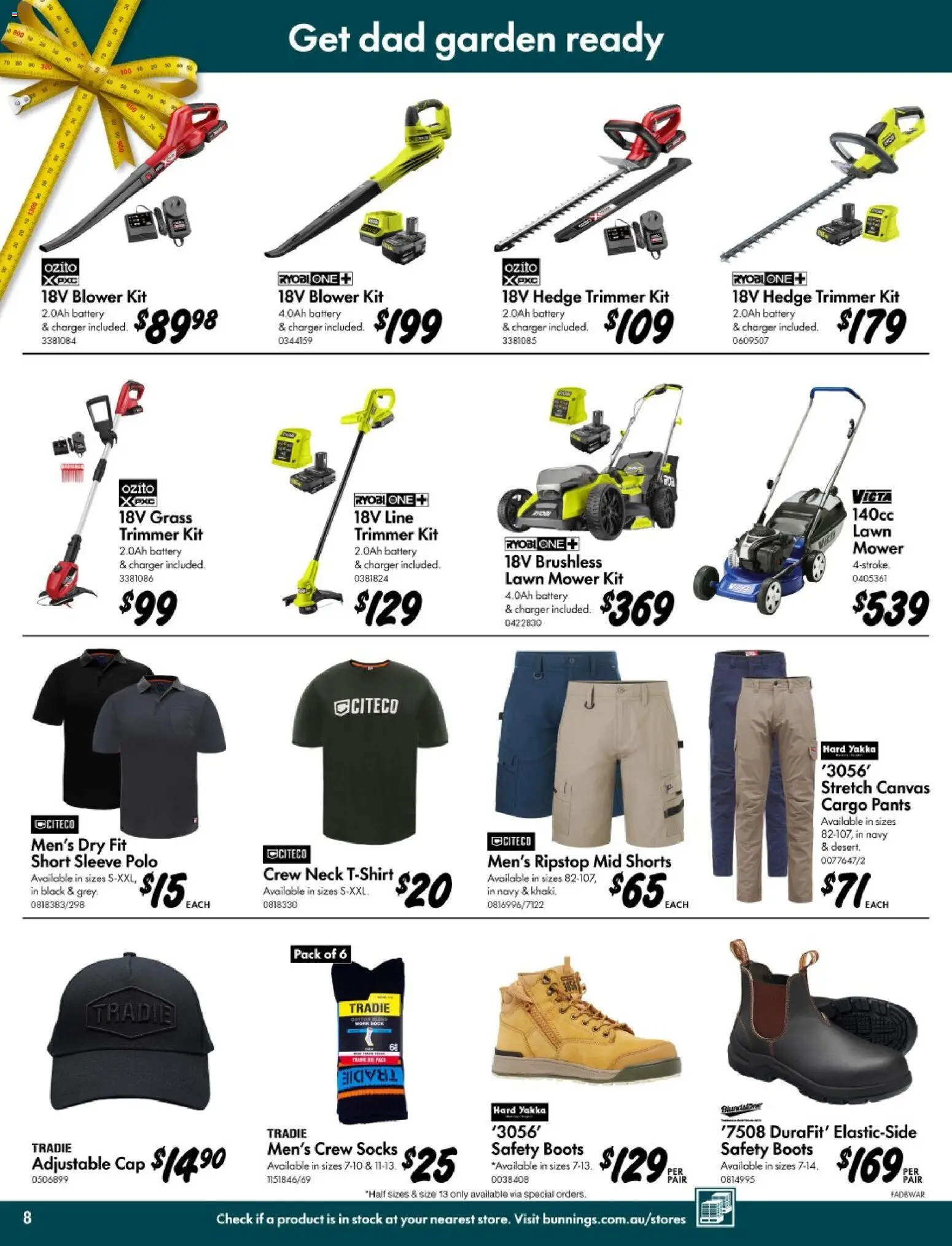 Bunnings Warehouse catalogue - valid from 12/08/2026 | Page: 8 | Products: Lawn mower, Cap, Ryobi, Mower